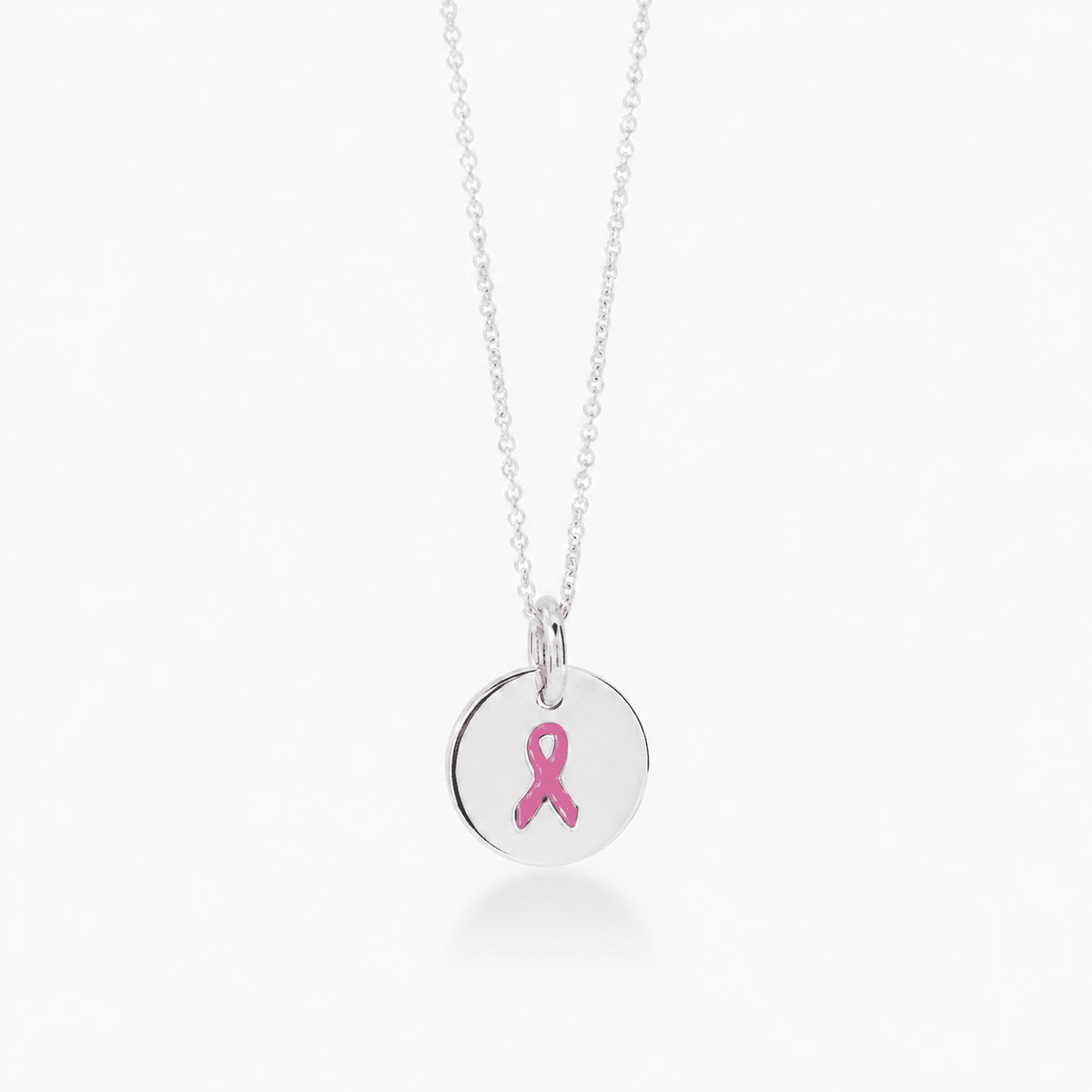 Breast Cancer Ribbon Circle Necklace