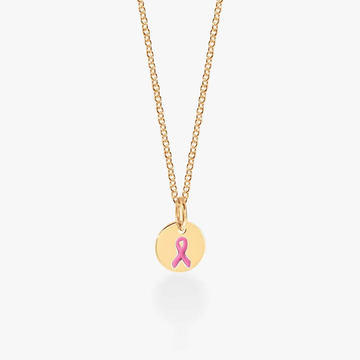 Breast Cancer Ribbon Circle Necklace
