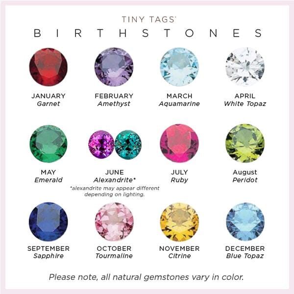 Circle Tag with Birthstone
