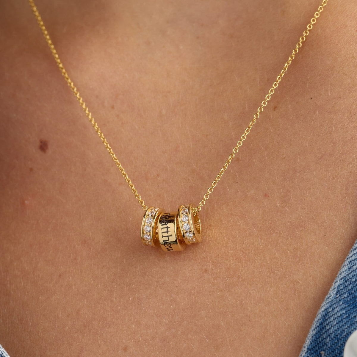 Birthstone Sliding Ring Necklace