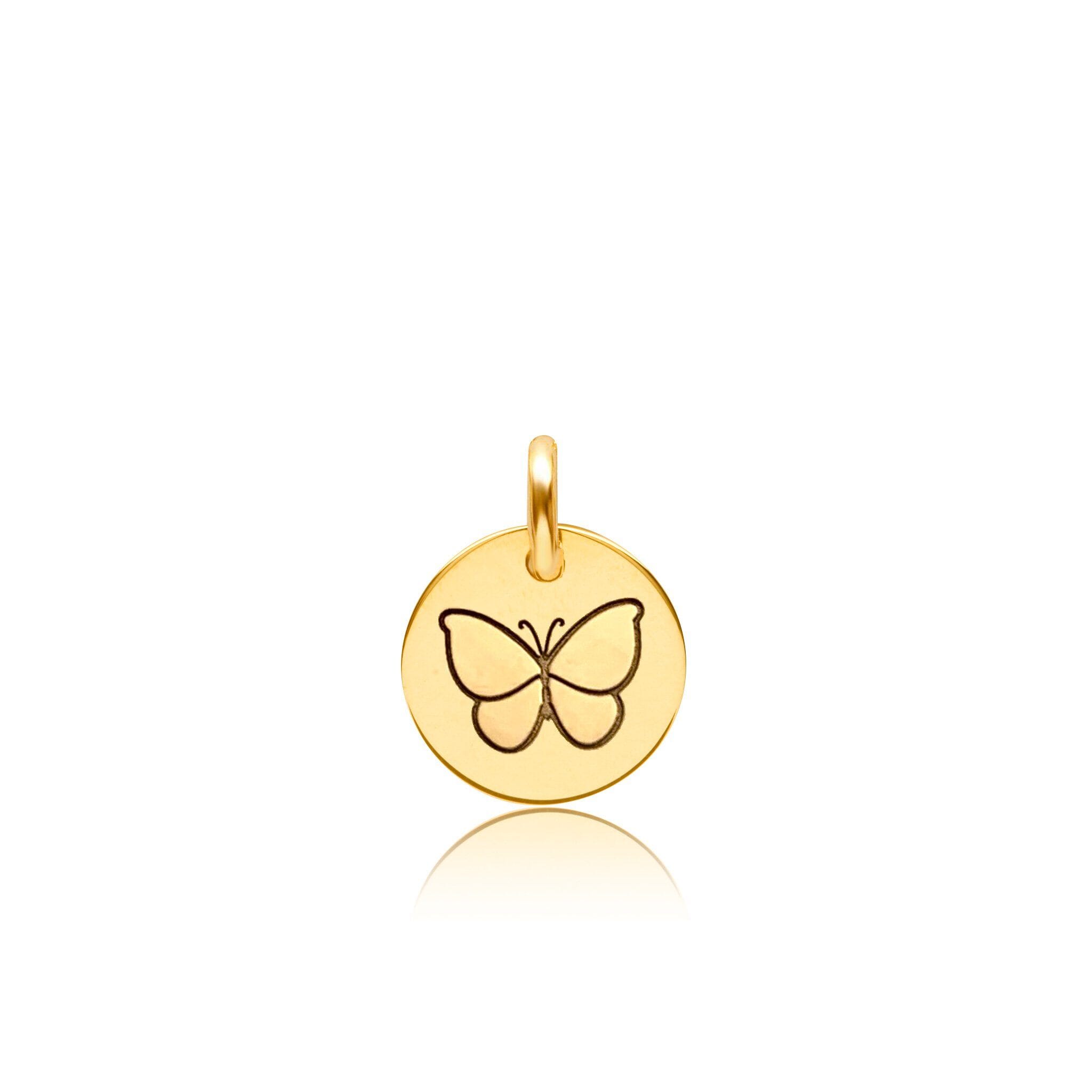 Engravable Butterfly Circle Tag