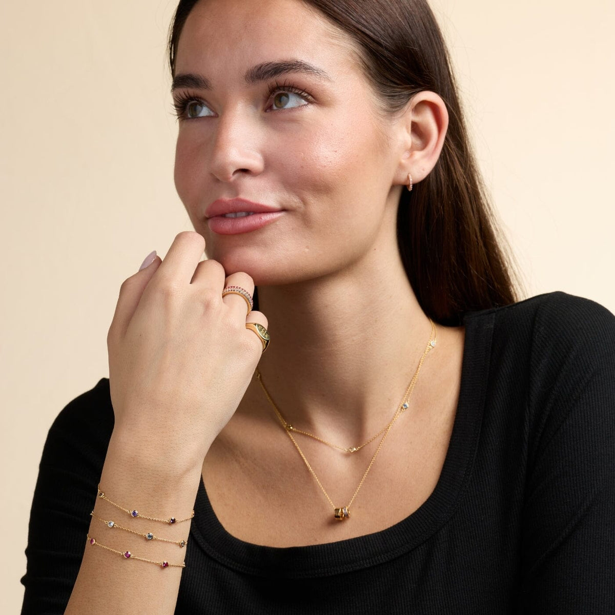 Bezel Birthstone Bracelet