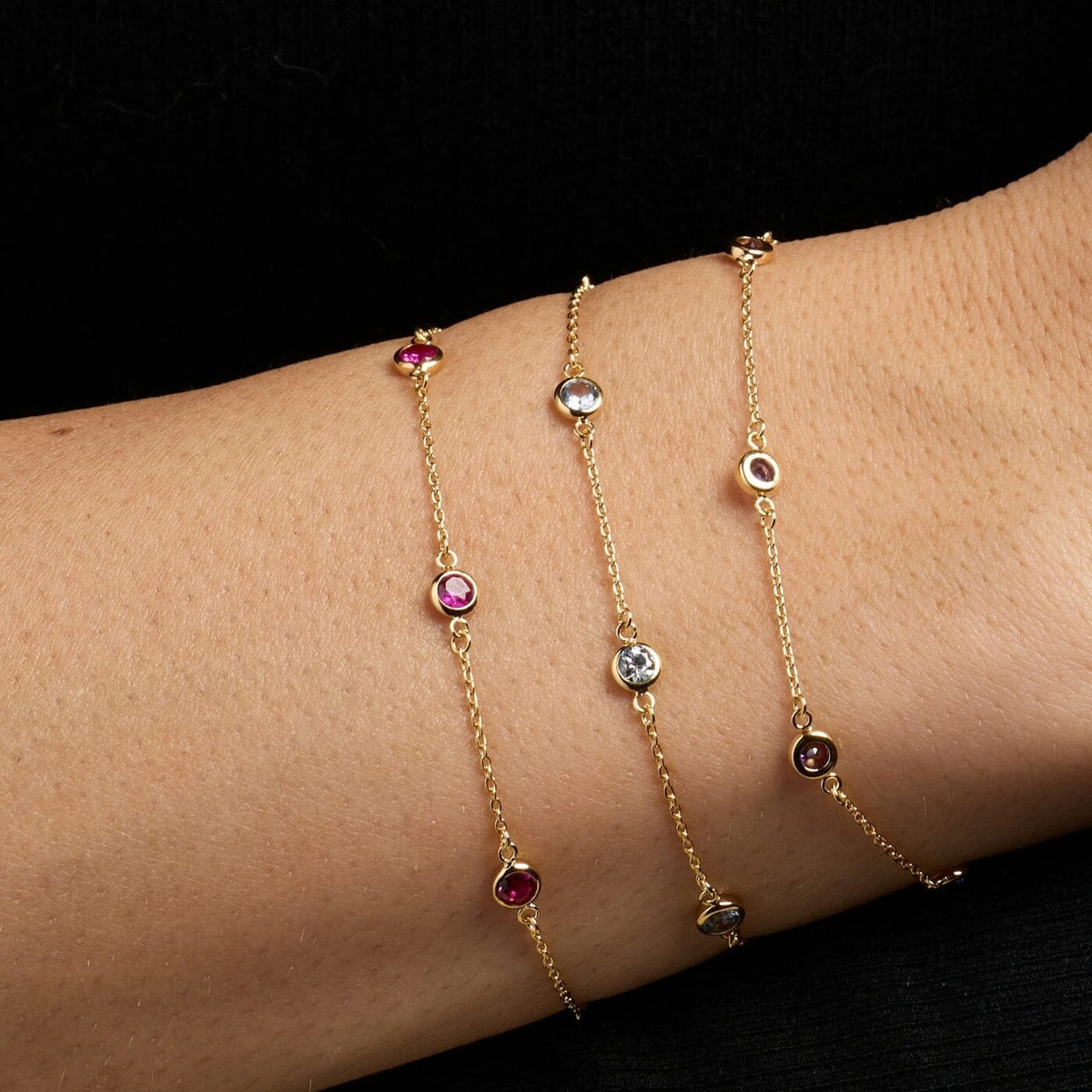 Bezel Birthstone Bracelet