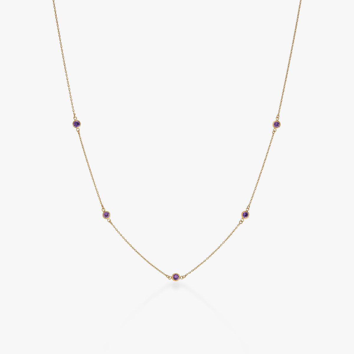 Bezel Birthstone Necklace