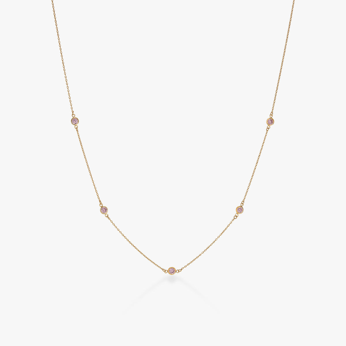 Bezel Birthstone Necklace