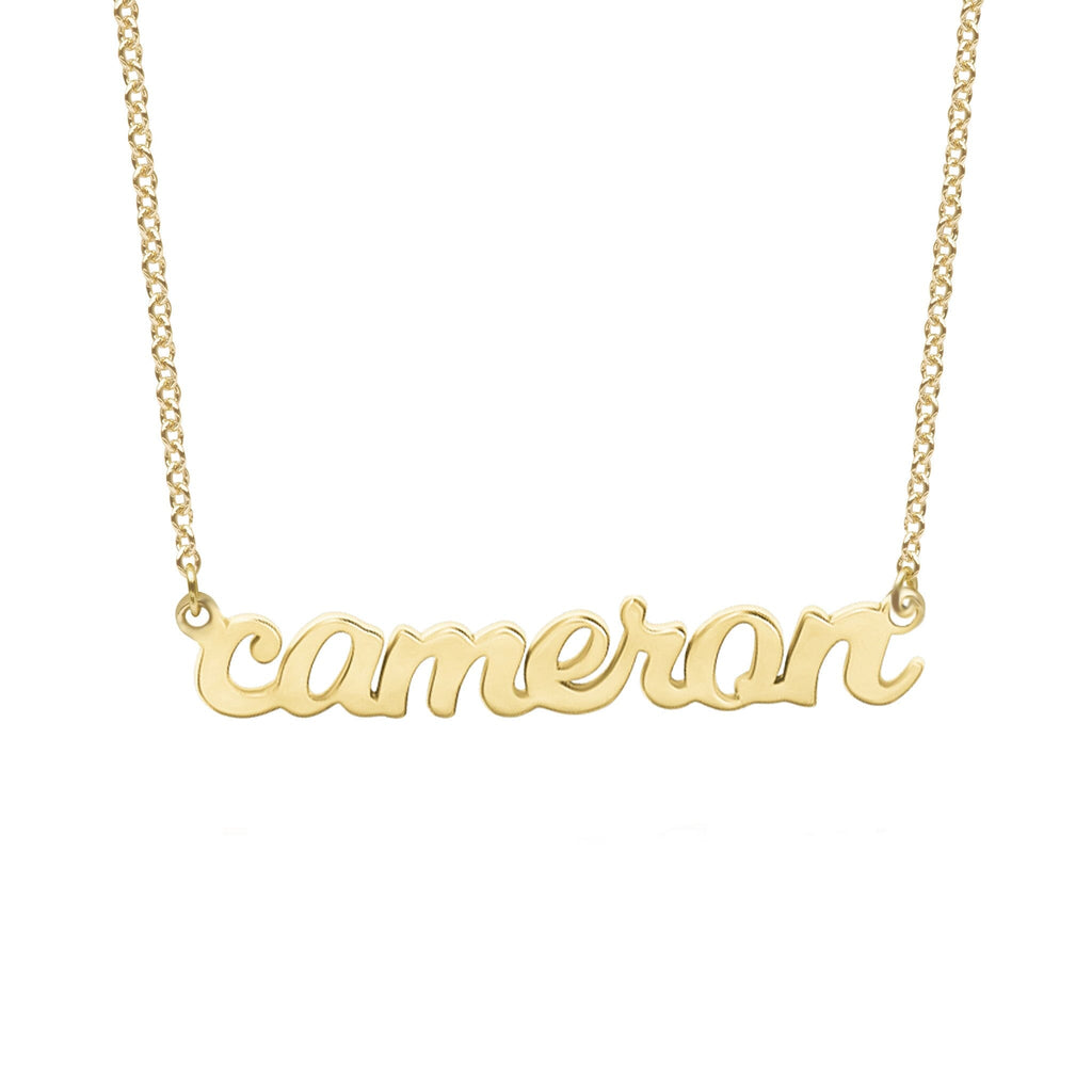 Personalized Script Nameplate Necklace Tiny Tags Personalized script nameplate necklace tiny tags