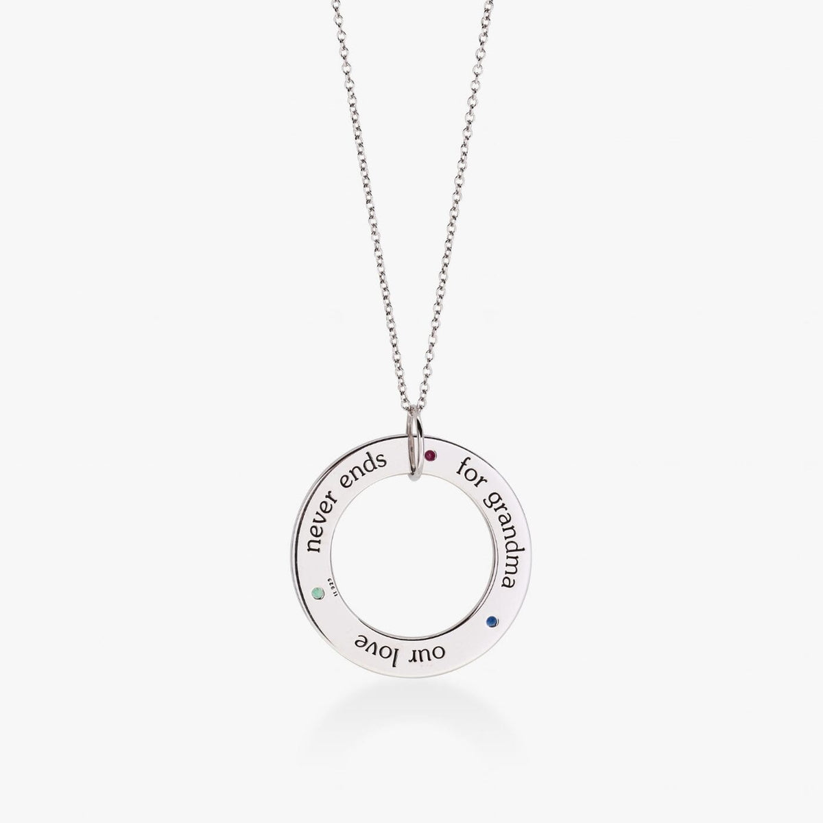 Circle Pendant Necklace with Birthstones