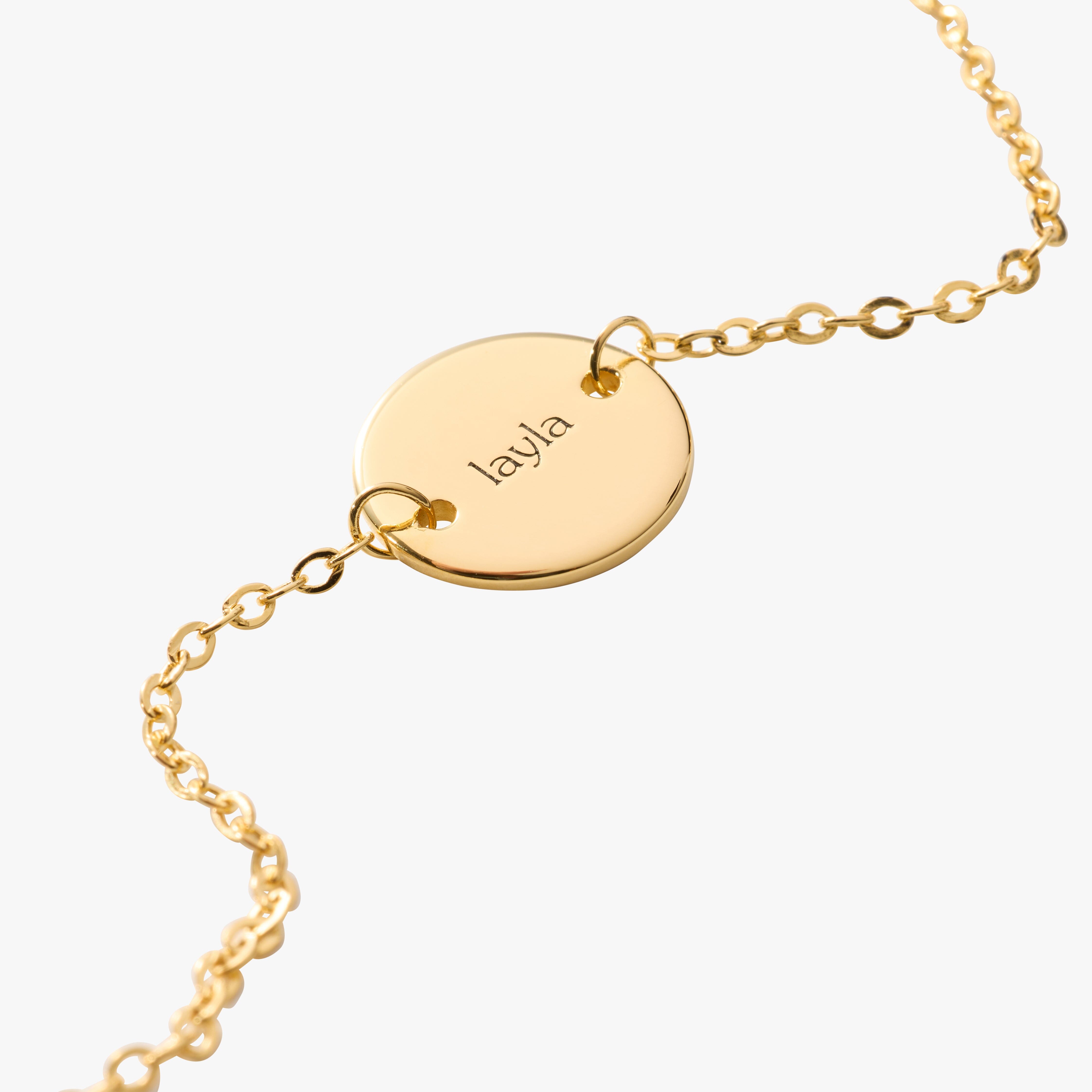 Circle Tag Cable Chain Bracelet