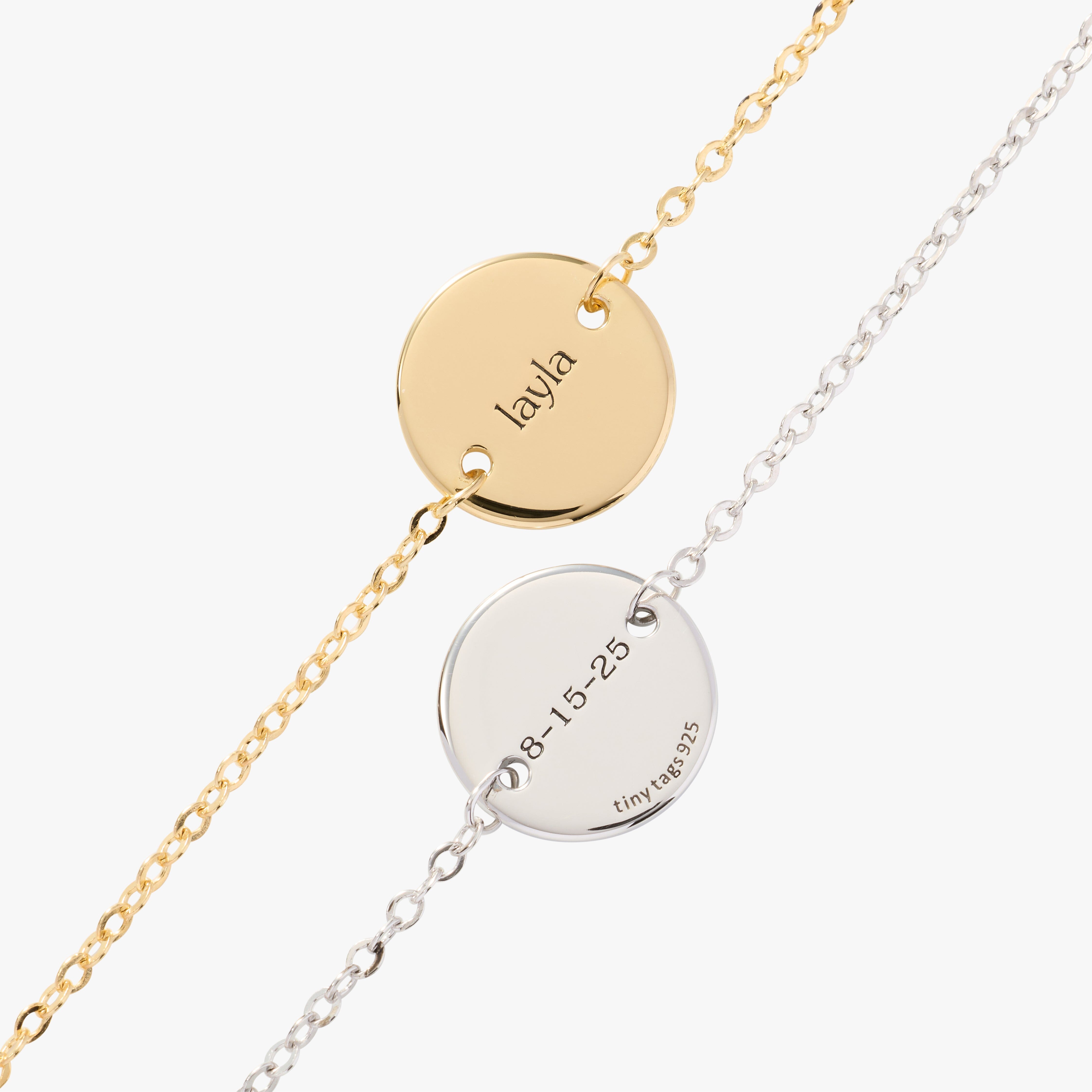 Circle Tag Cable Chain Bracelet