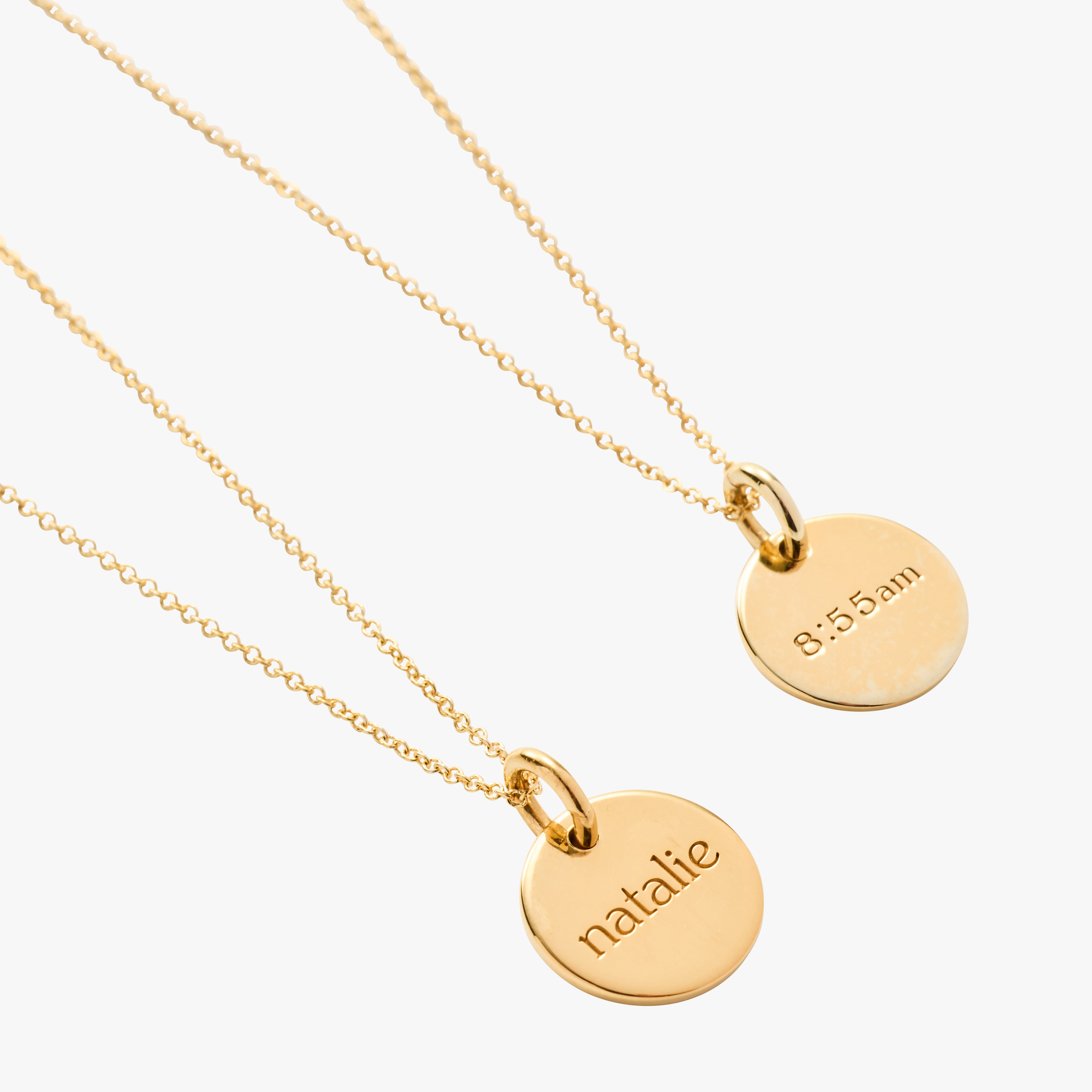 Circle Tag Necklace - 3 Tags