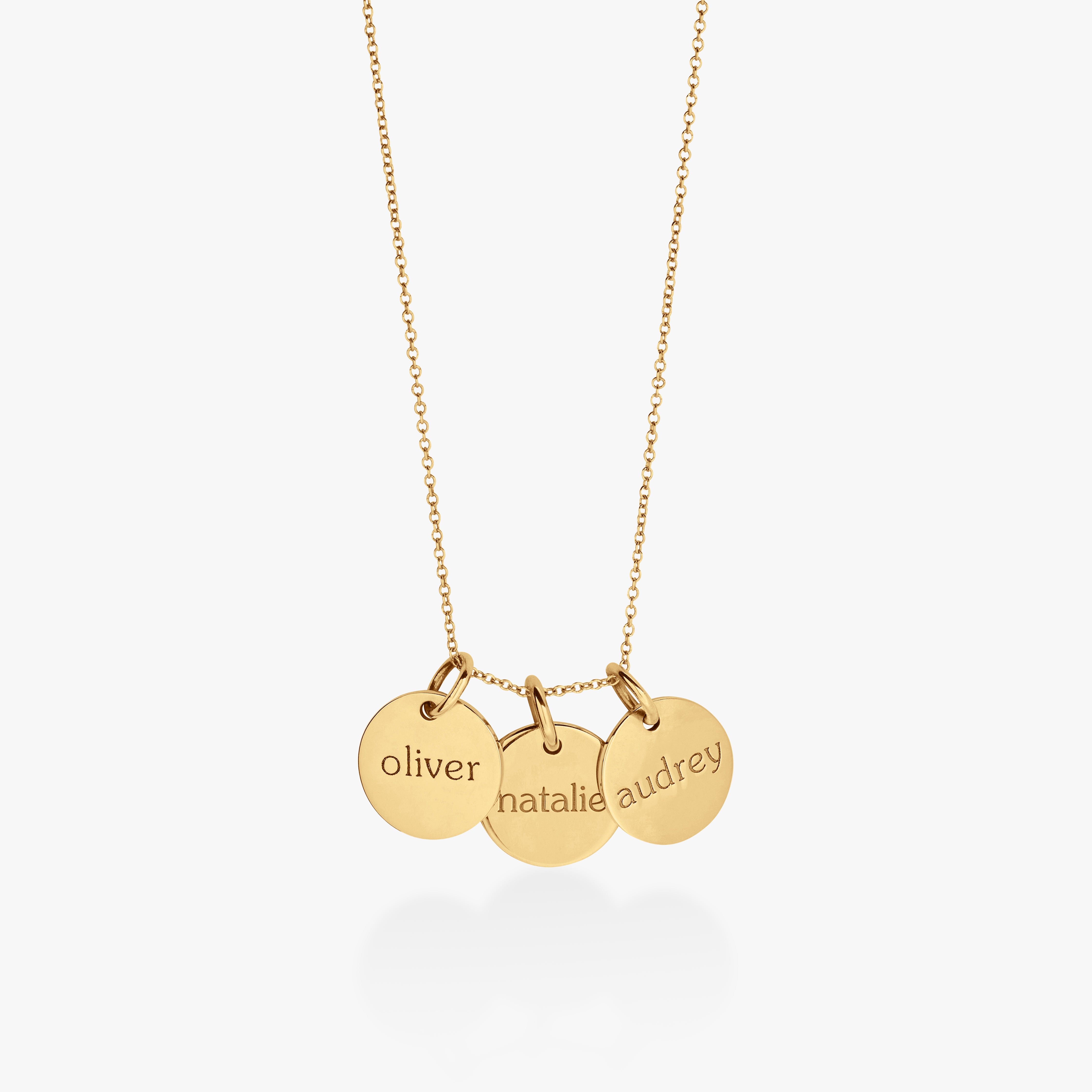 Circle Tag Necklace - 3 Tags