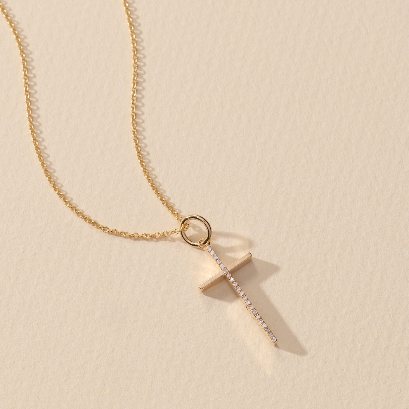 SRB Pavé Engravable Cross Necklace