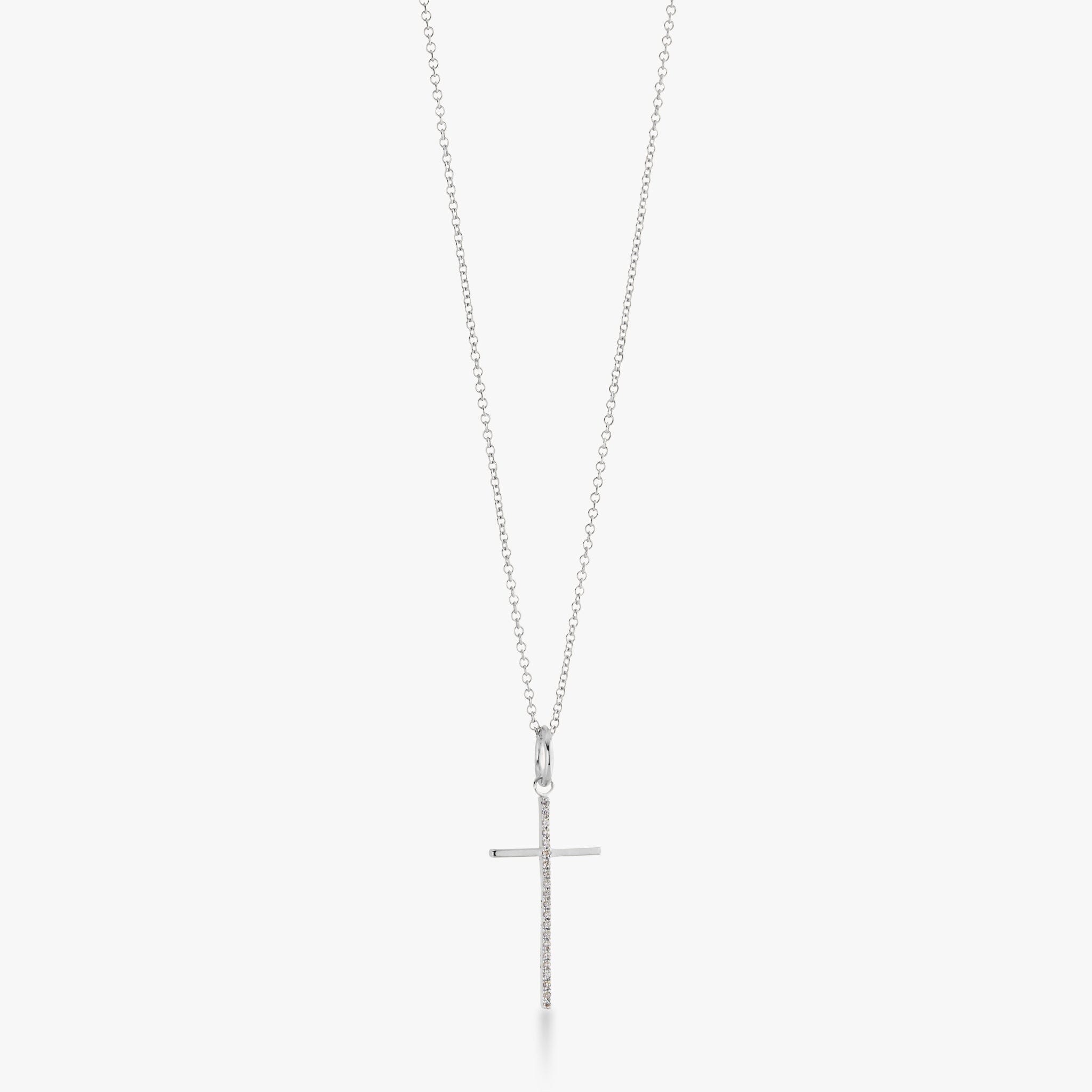 SRB Pavé Engravable Cross Necklace