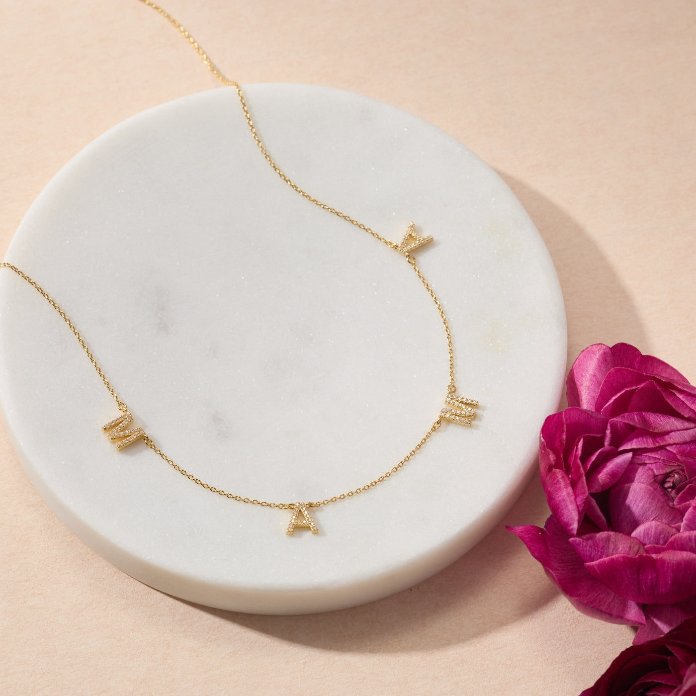 Floating Pavé Mama Necklace