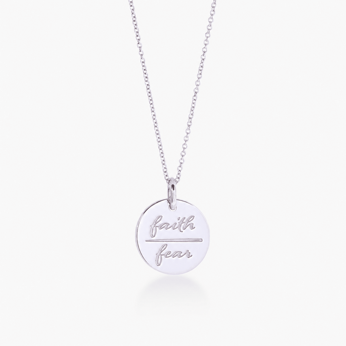 Faith Over Fear Circle Necklace