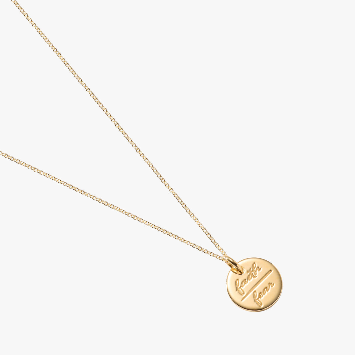 Faith Over Fear Circle Necklace