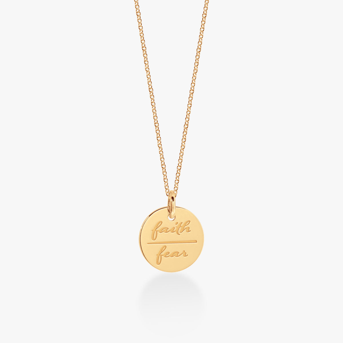 Faith Over Fear Circle Necklace