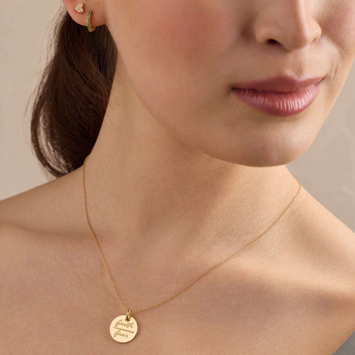 Faith Over Fear Circle Necklace