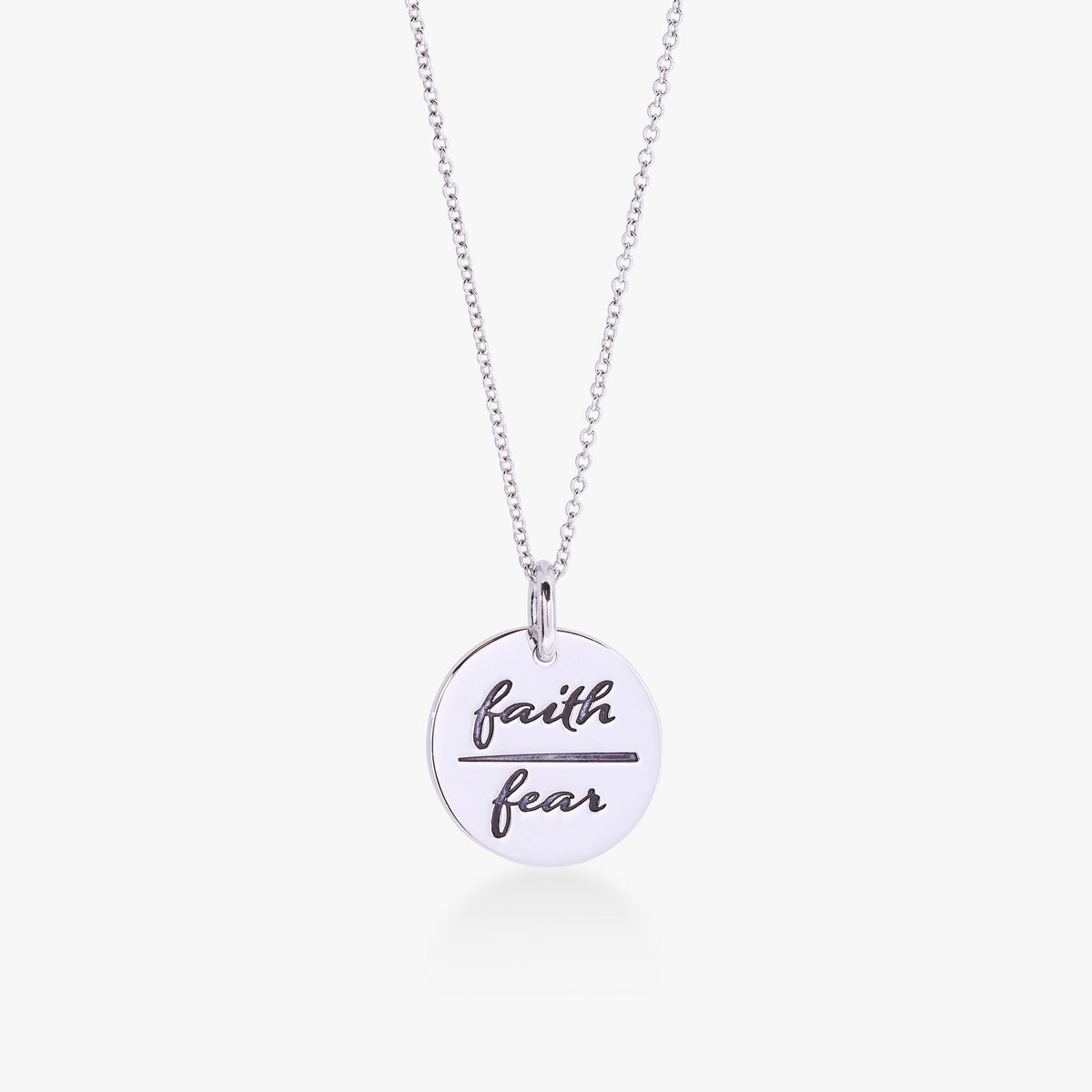 Faith Over Fear Circle Necklace