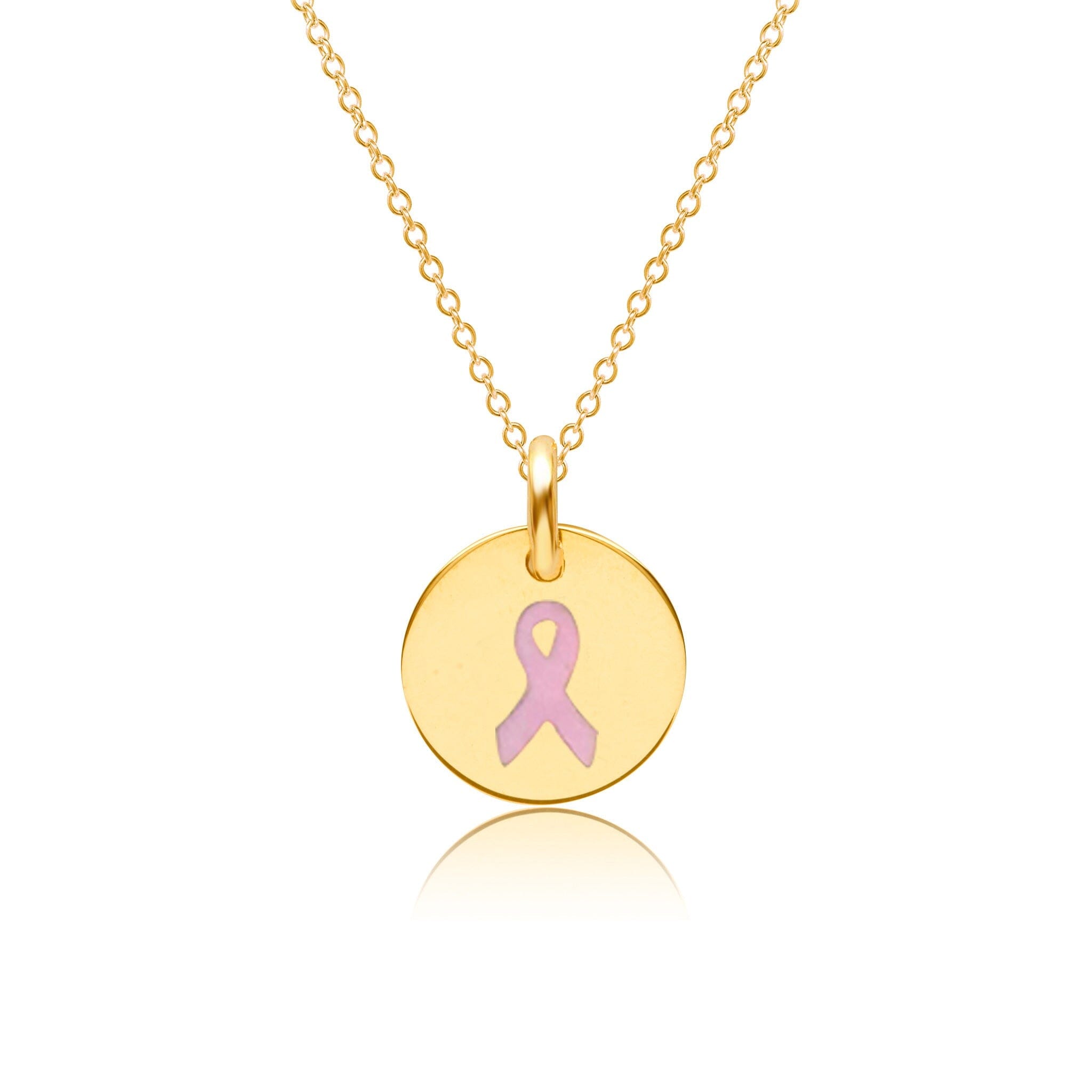 Engravable Breast Cancer Ribbon Necklace