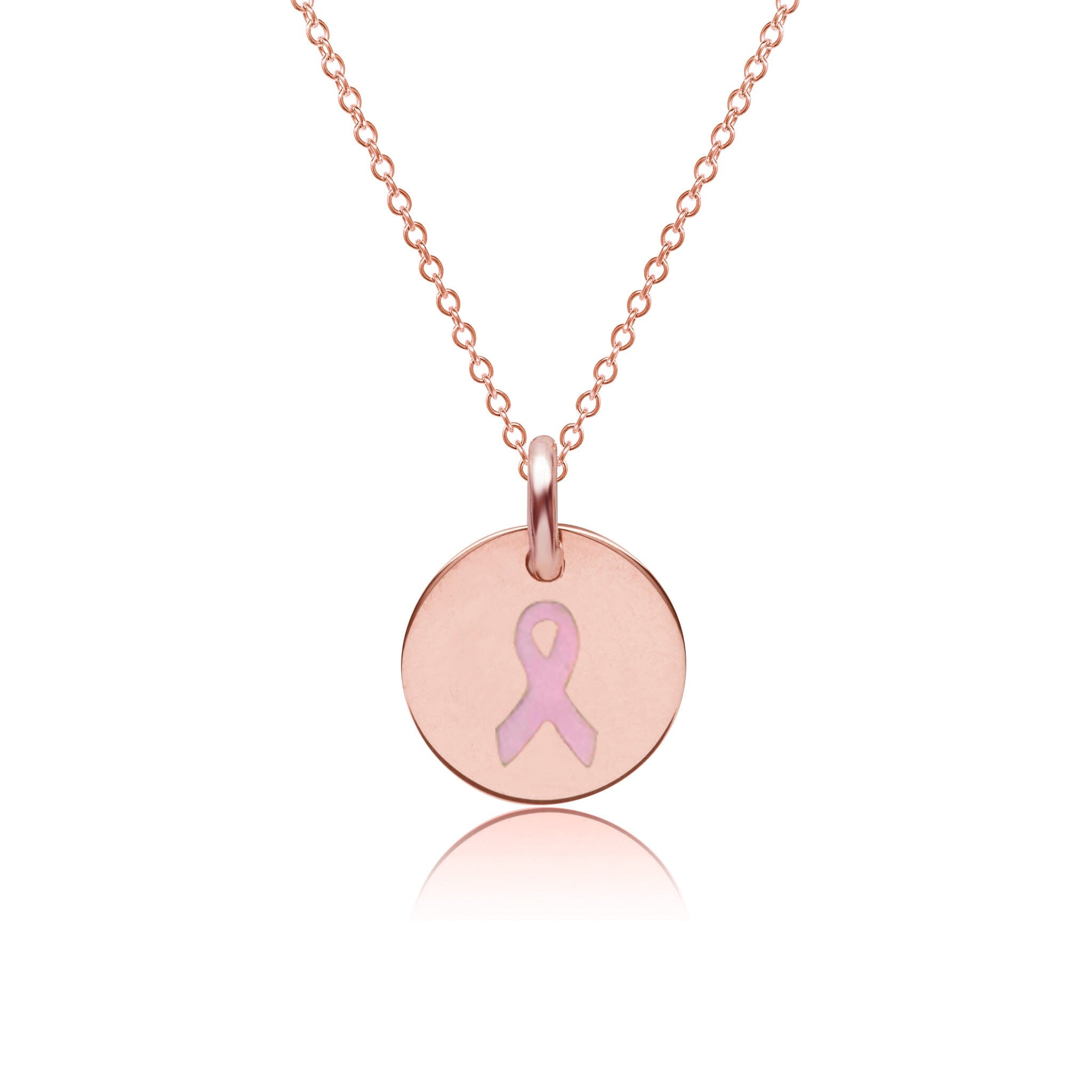 Breast Cancer Ribbon Circle Necklace