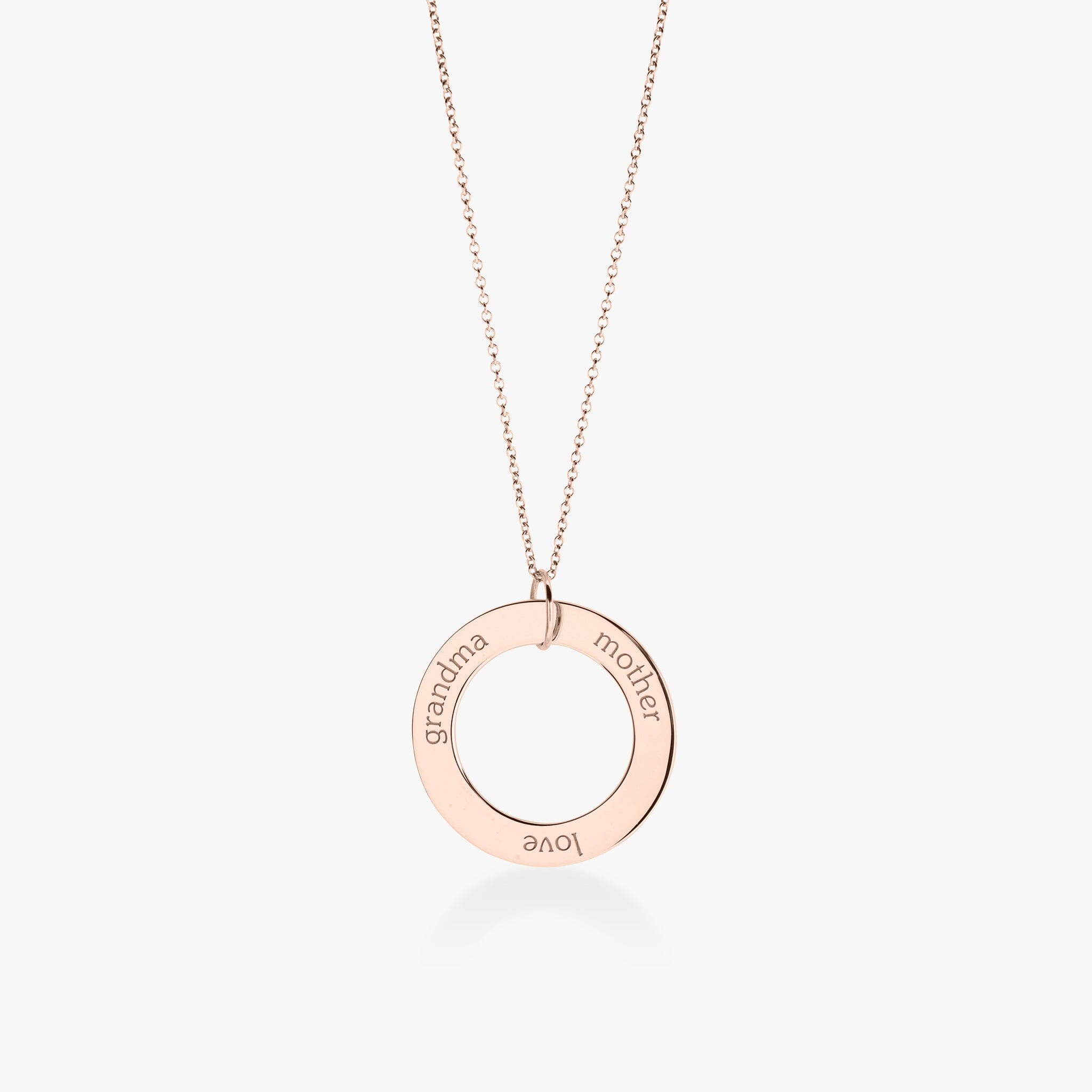 Circle Pendant Necklace - Grandma, Mother, Love