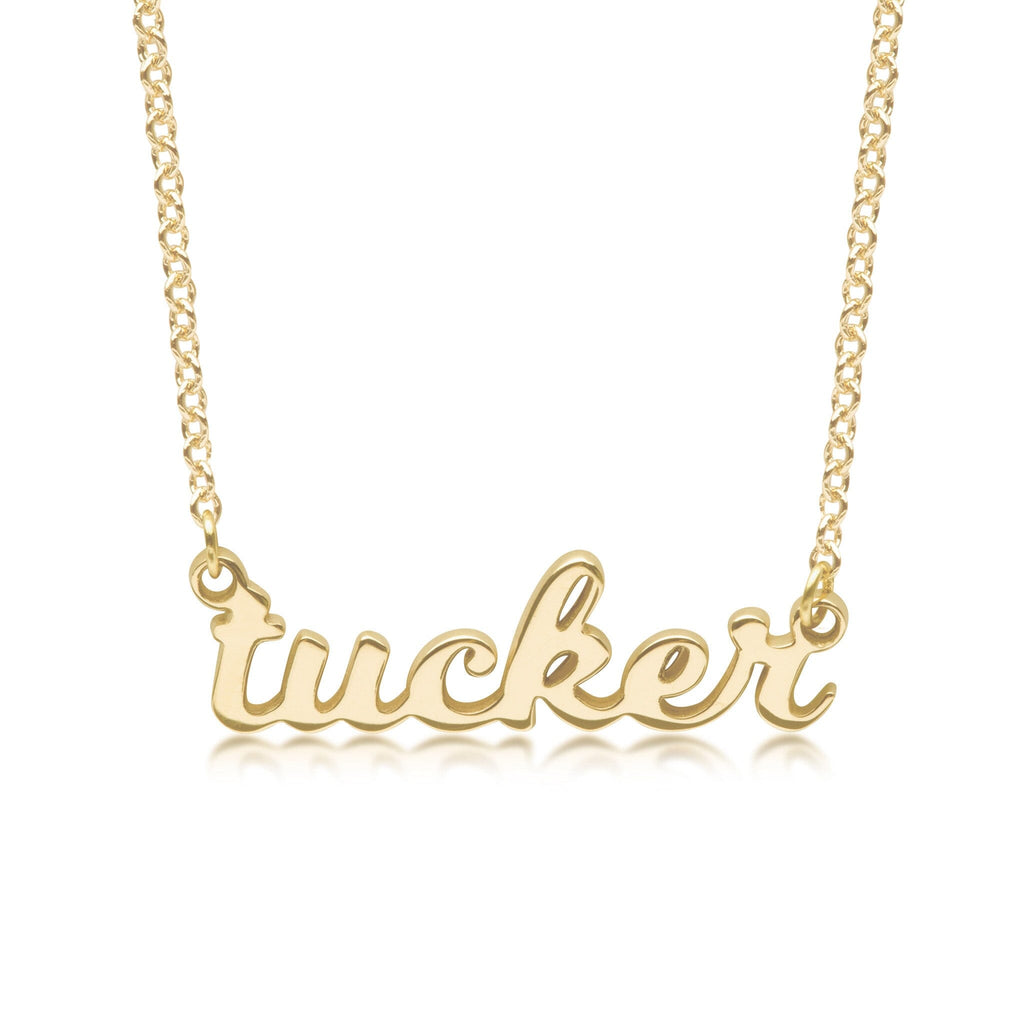 Gold Script Nameplate Necklace - T. Anthony Jewelers