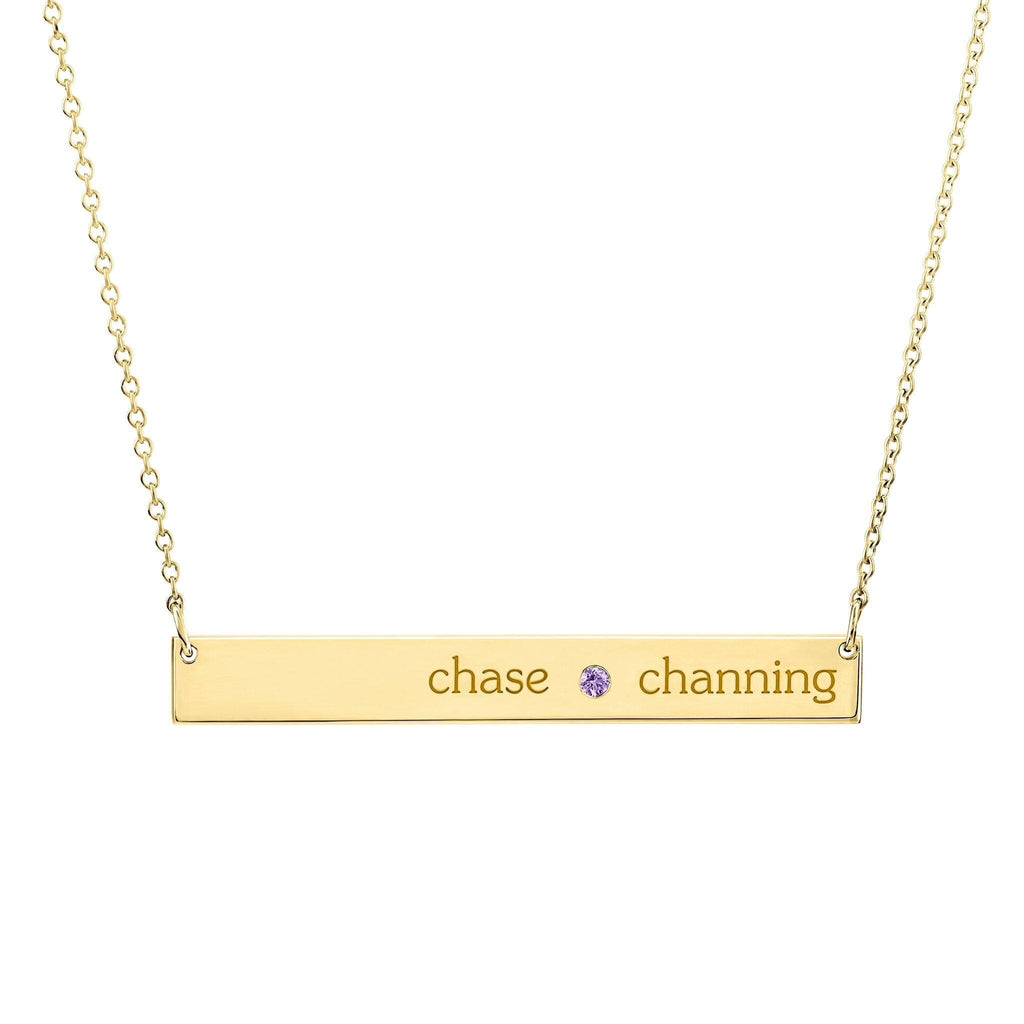 Skinny Bar Birthstone Necklace (1-3 Stones)