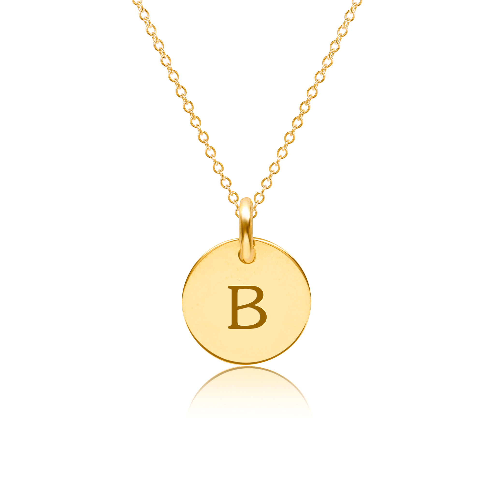 Mini Initial Circle Tag Necklace - Uppercase