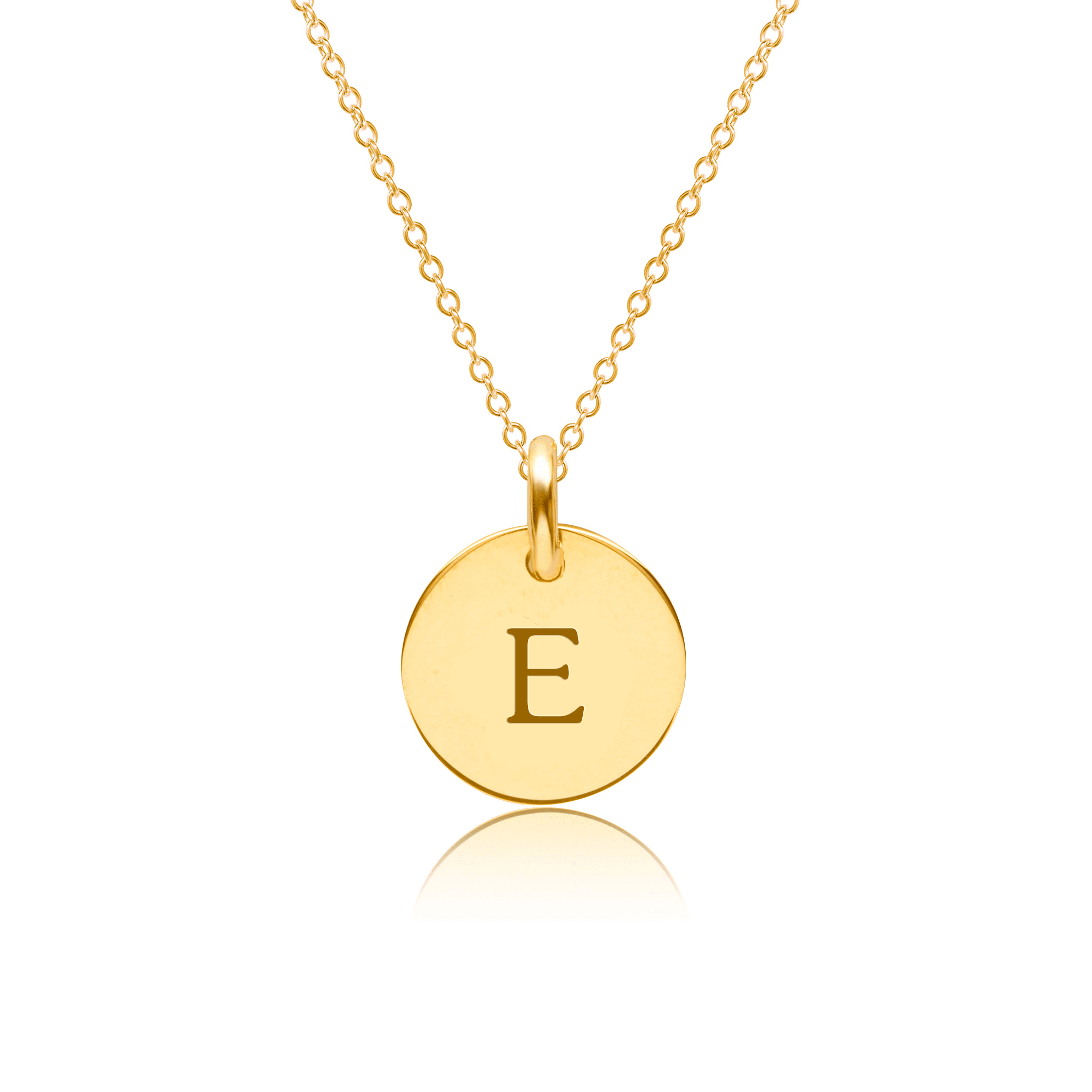 Mini Initial Circle Tag Necklace - Uppercase