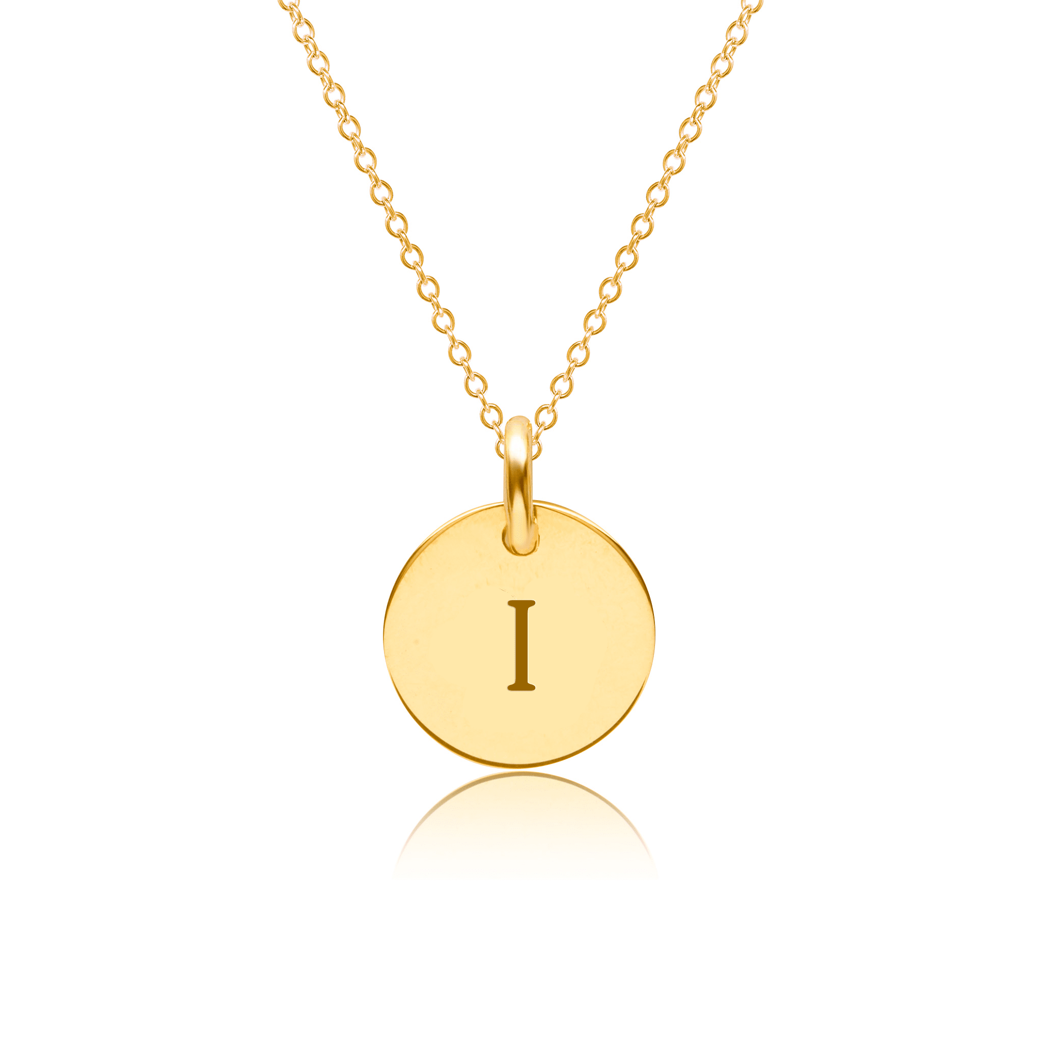 Mini Initial Circle Tag Necklace - Uppercase