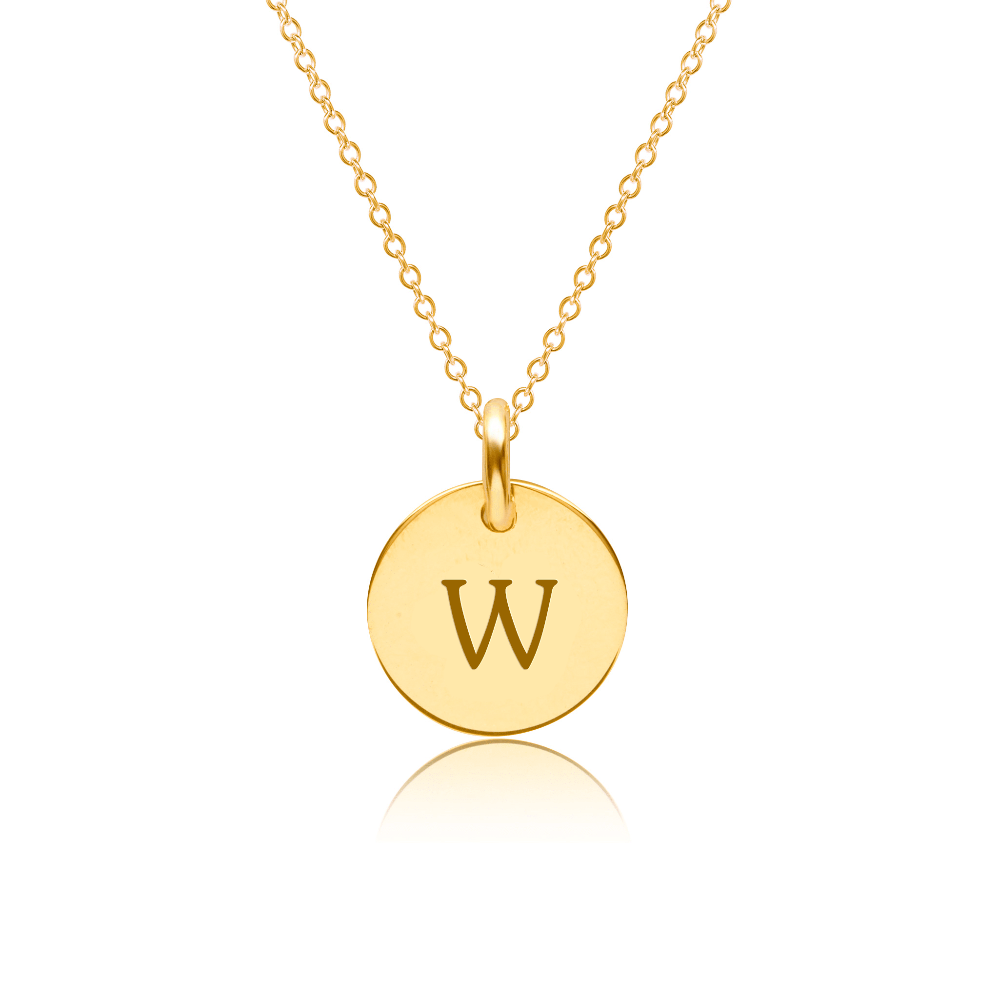 Mini Initial Circle Tag Necklace - Uppercase