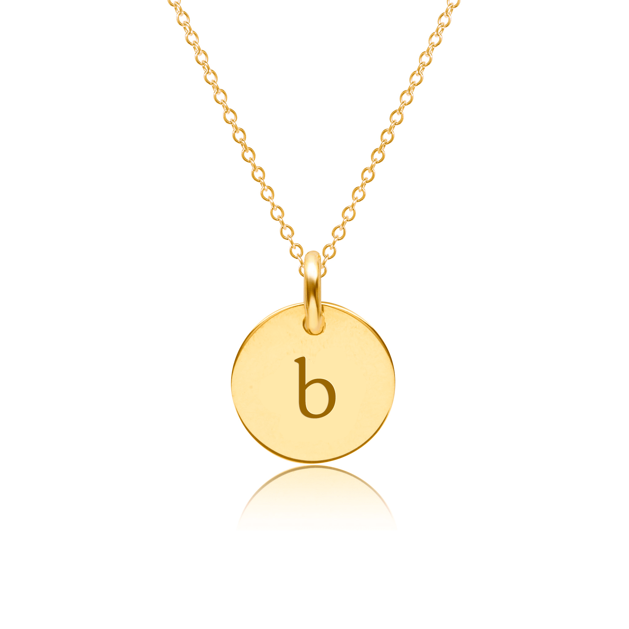 Mini Initial Circle Tag Necklace - Lowercase