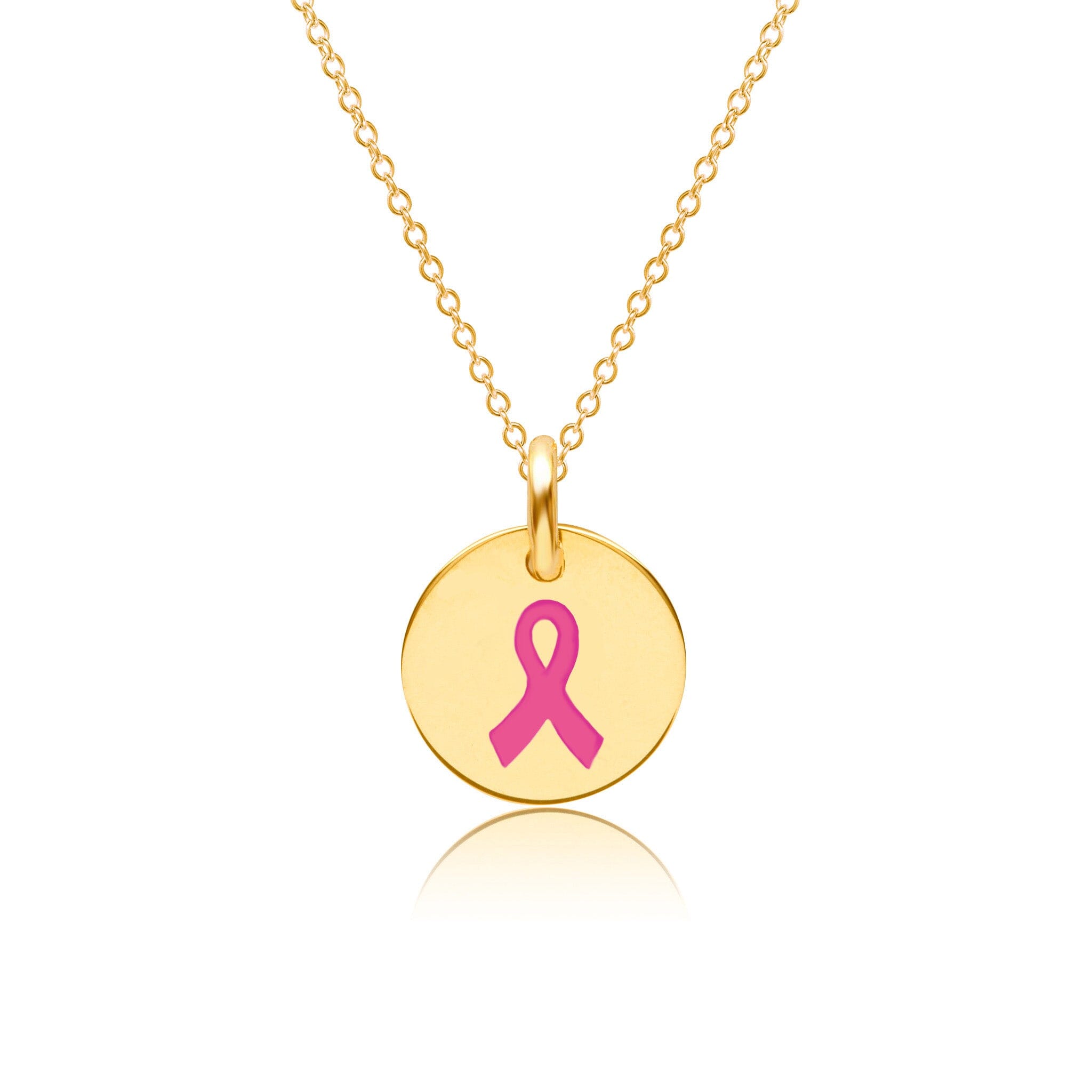 Mini Breast Cancer Charm Necklace