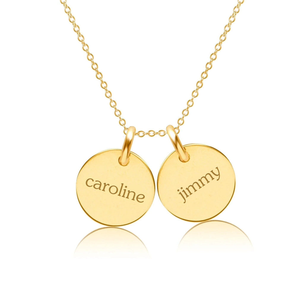 Circle Tag Necklace - 2 Tags