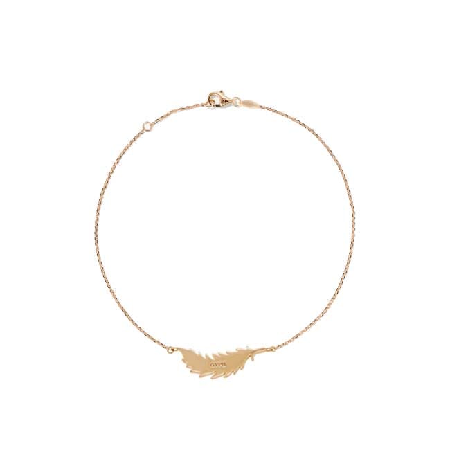 Ladies Silver Feather Bangle with Rose Gold Plating - Michael Frank  Jewellers