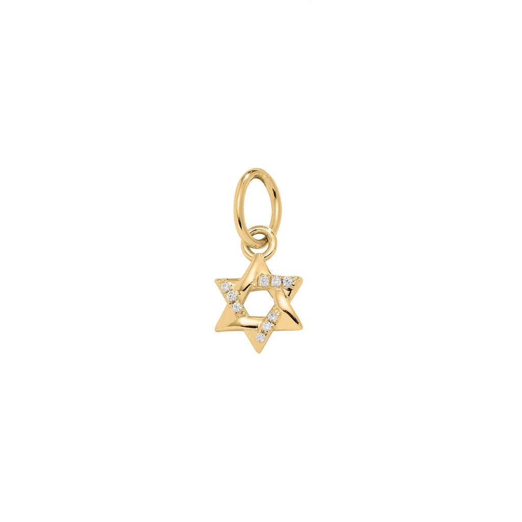 14k Gold Pavé Diamond Star of David Charm