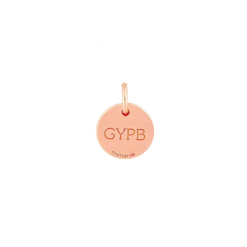 14k Gold 'GYPB' Flamingo Circle Tag by Lindsey Gurk