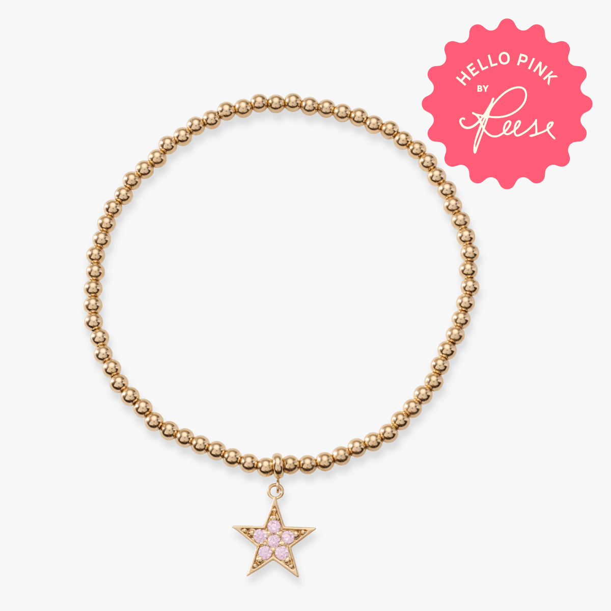 Hello Pink Pavé Star Beaded Bracelet