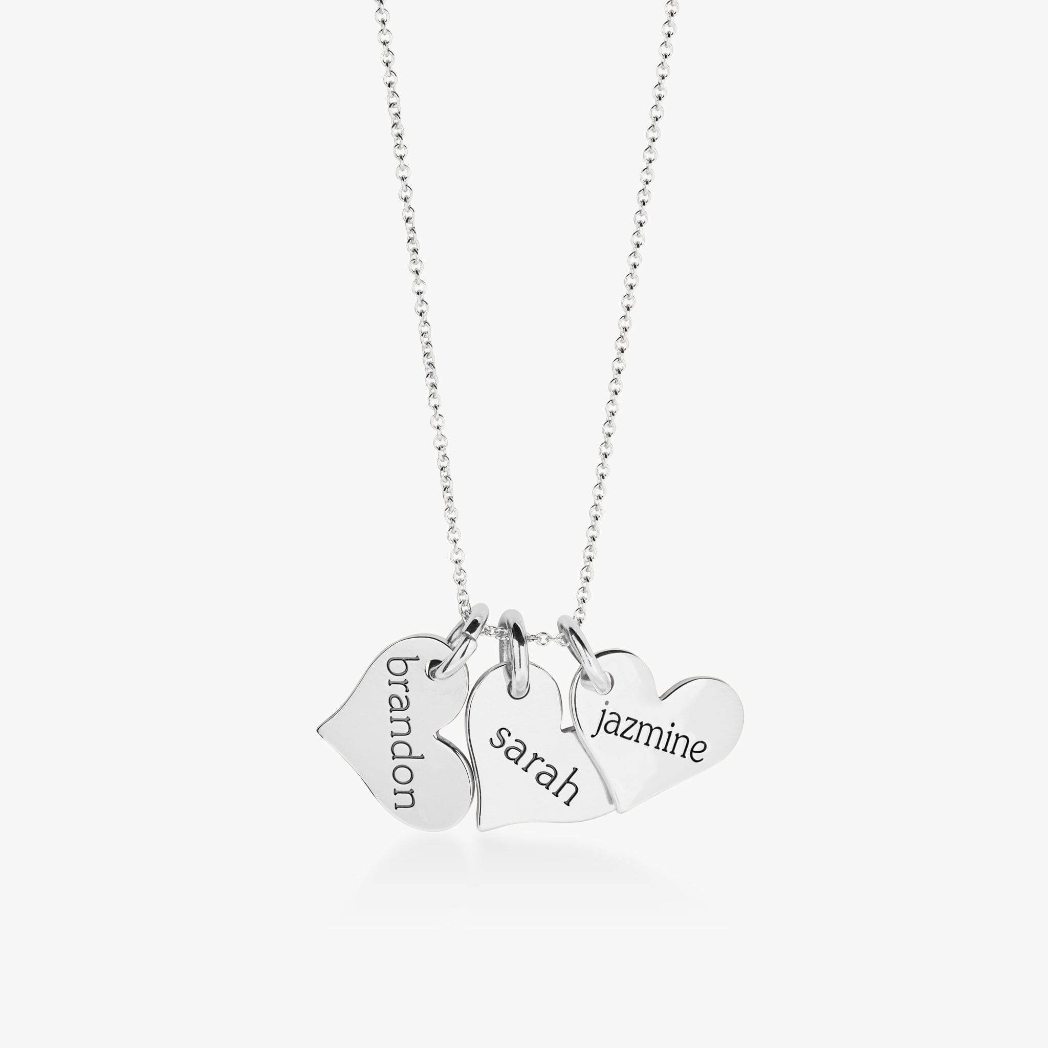 Heart Tag Necklace - 3 Tags