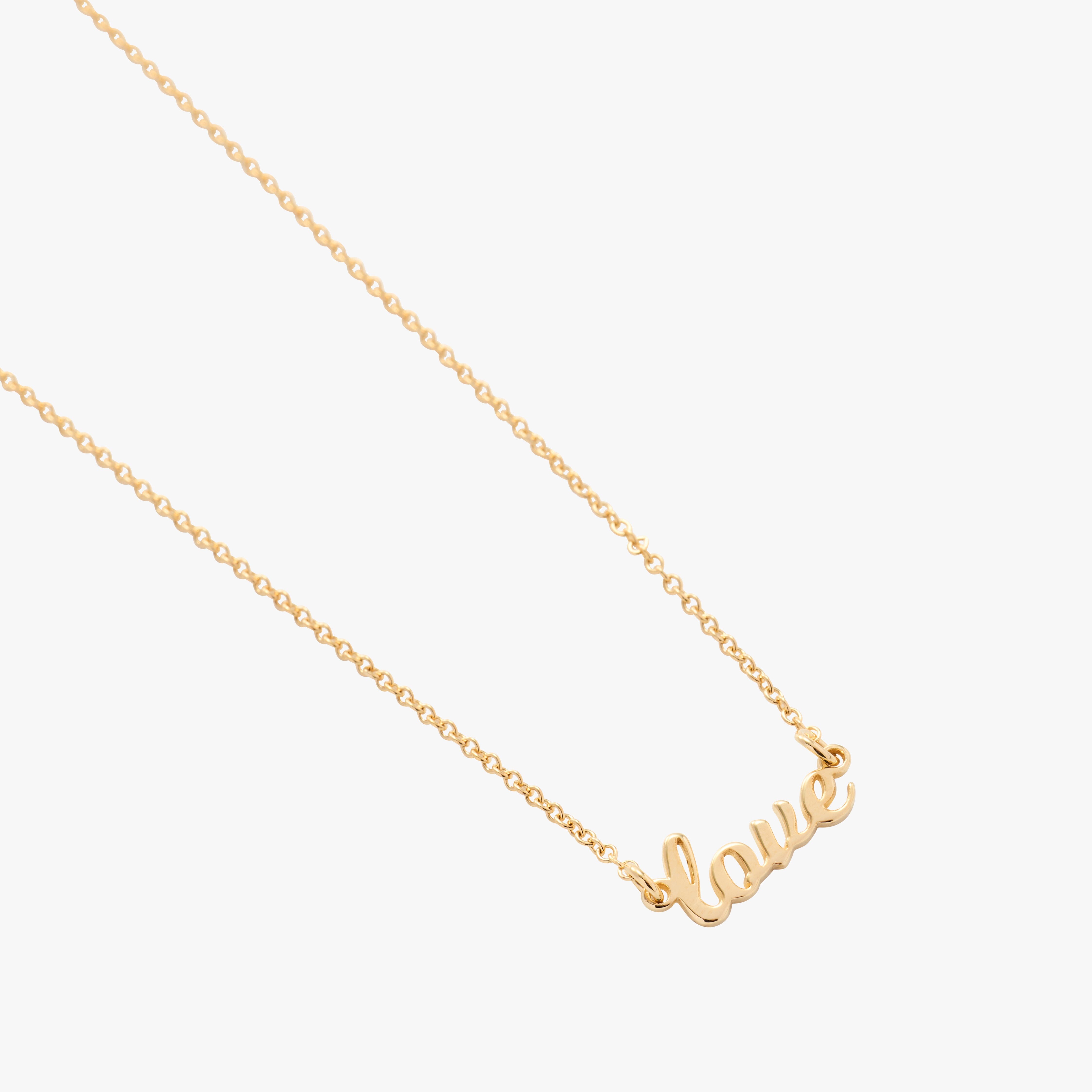 Script Love Nameplate Necklace