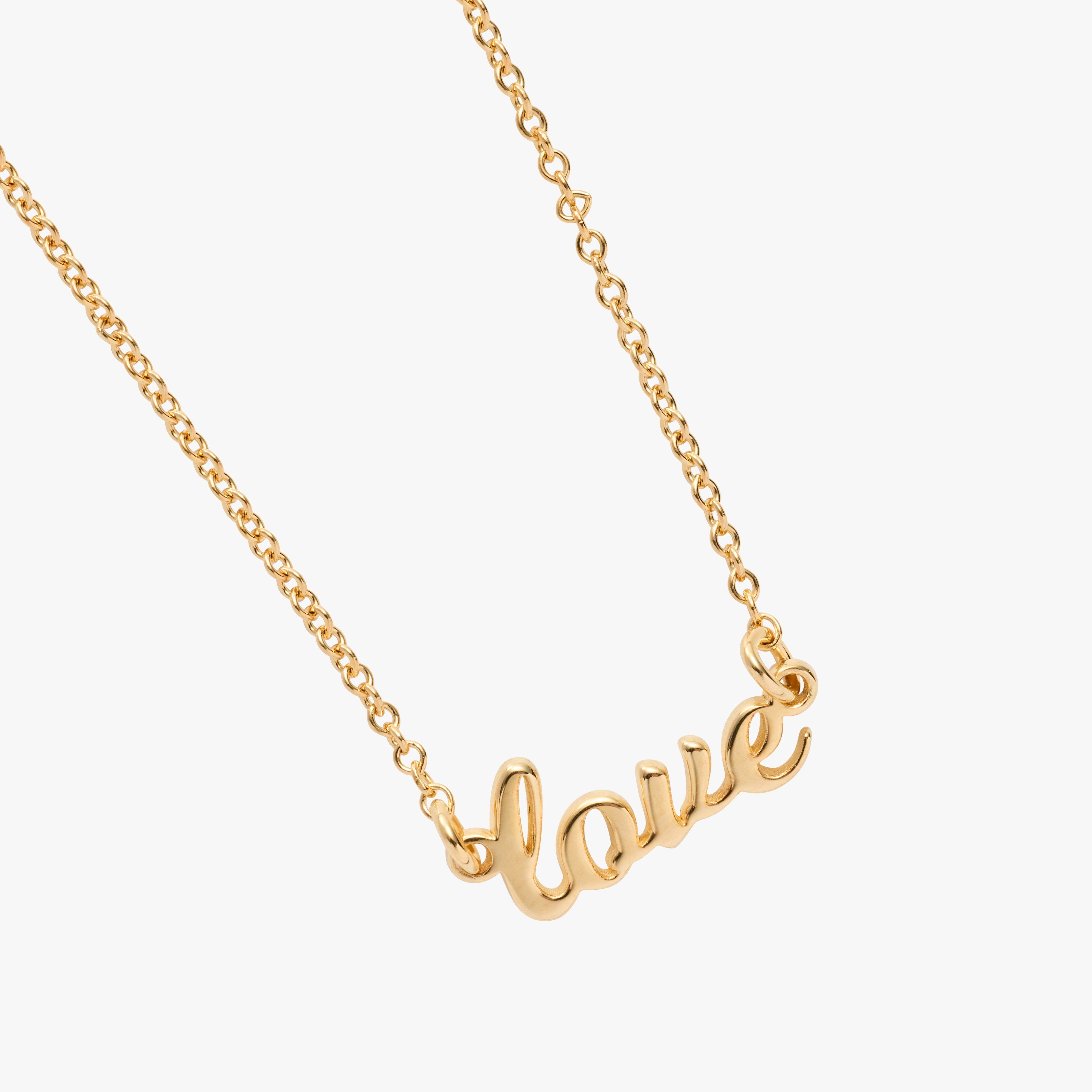 Script Love Nameplate Necklace