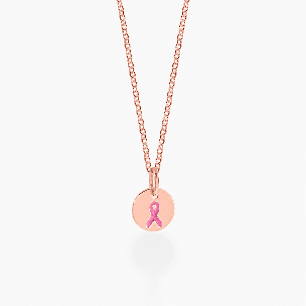 Mini Breast Cancer Charm Necklace
