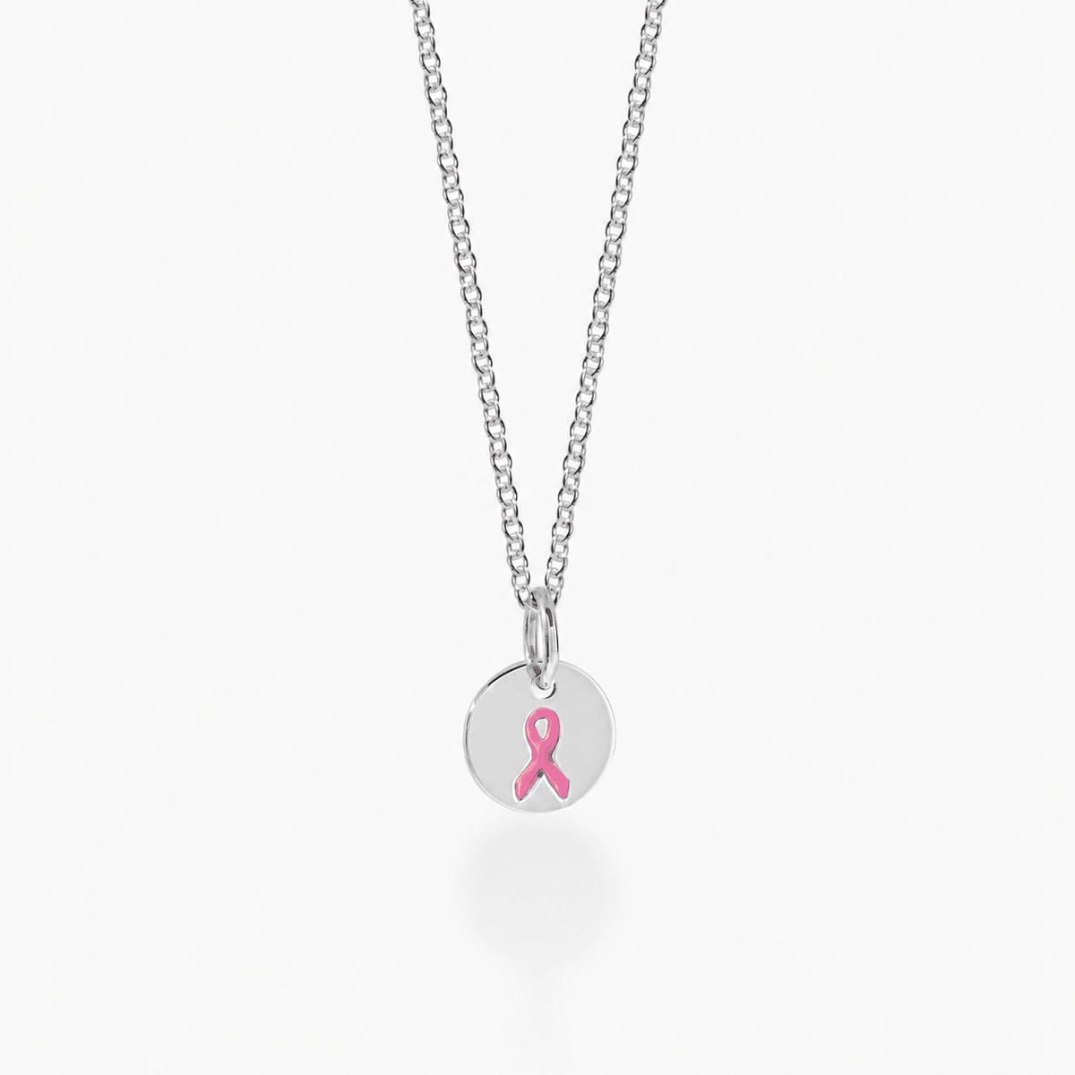 Mini Breast Cancer Charm Necklace