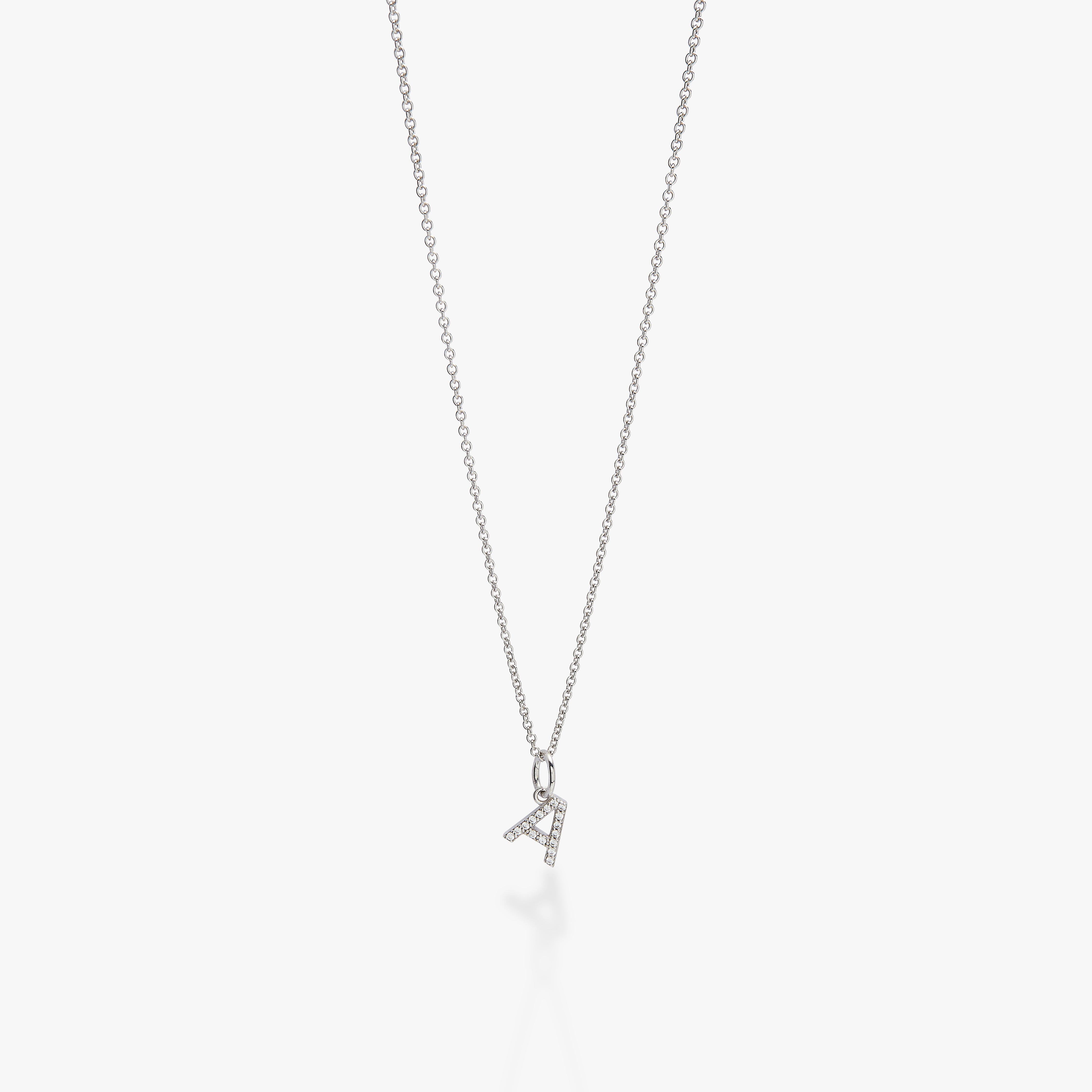 Mini Pavé Initial Charm Necklace