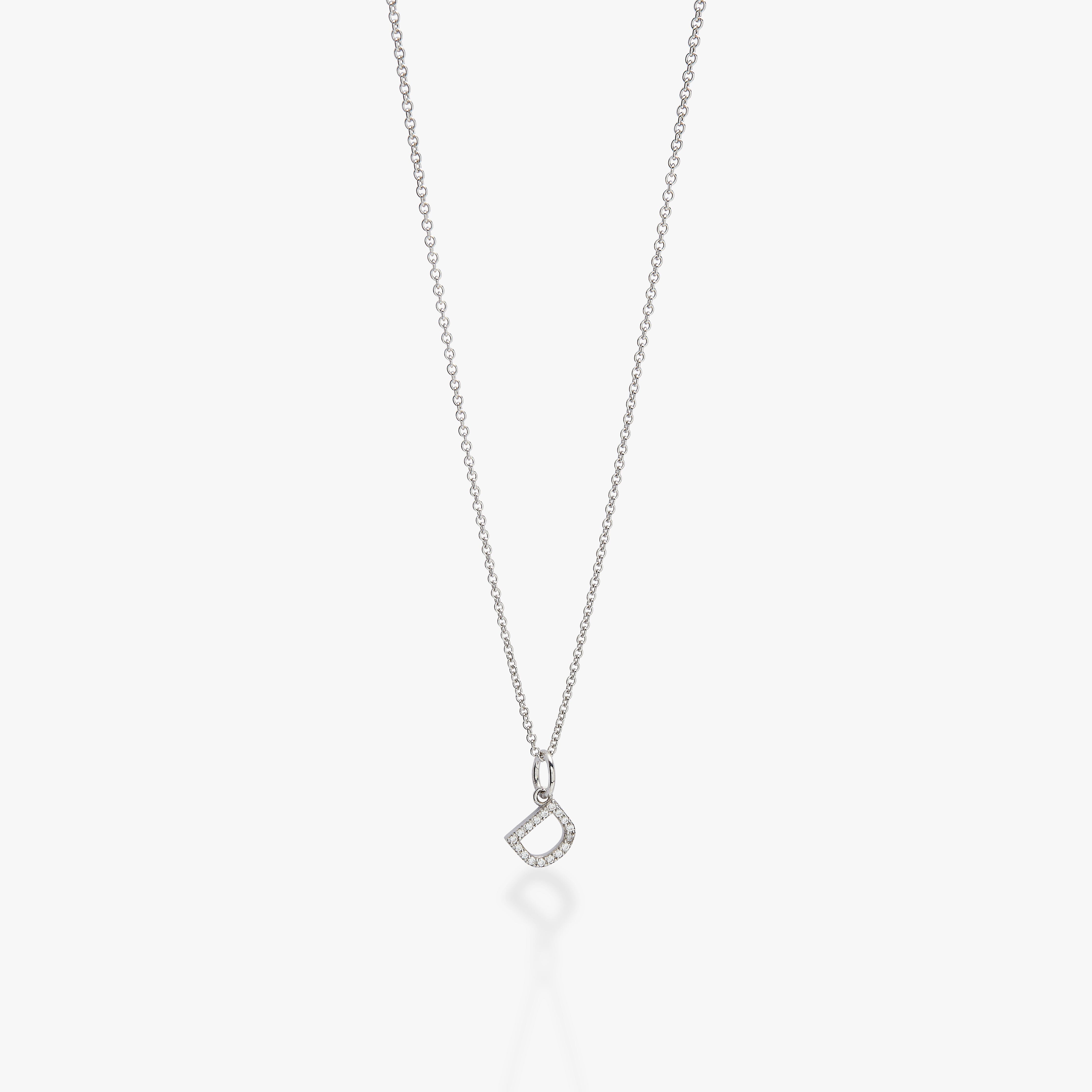 Mini Pavé Initial Charm Necklace
