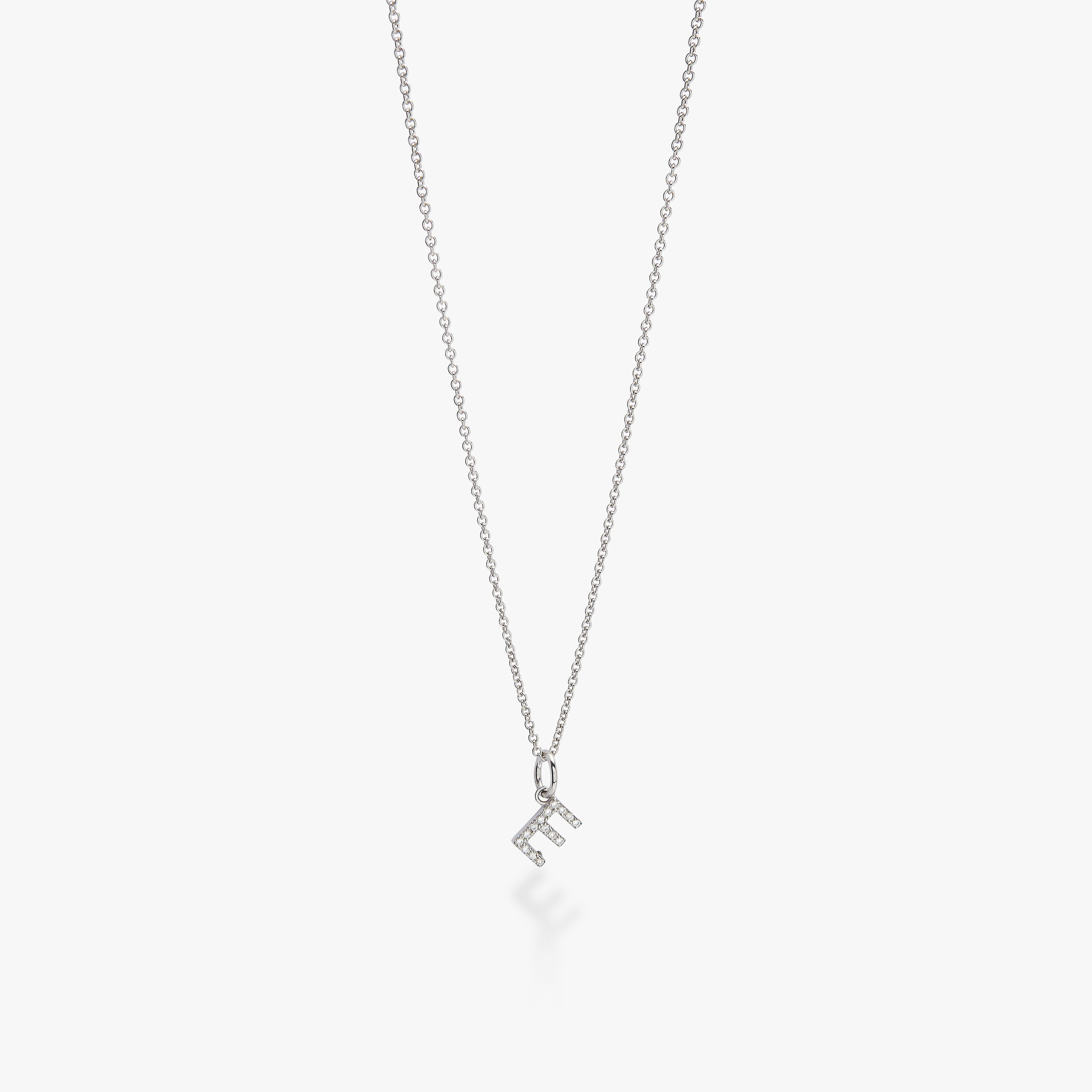 Mini Pavé Initial Charm Necklace