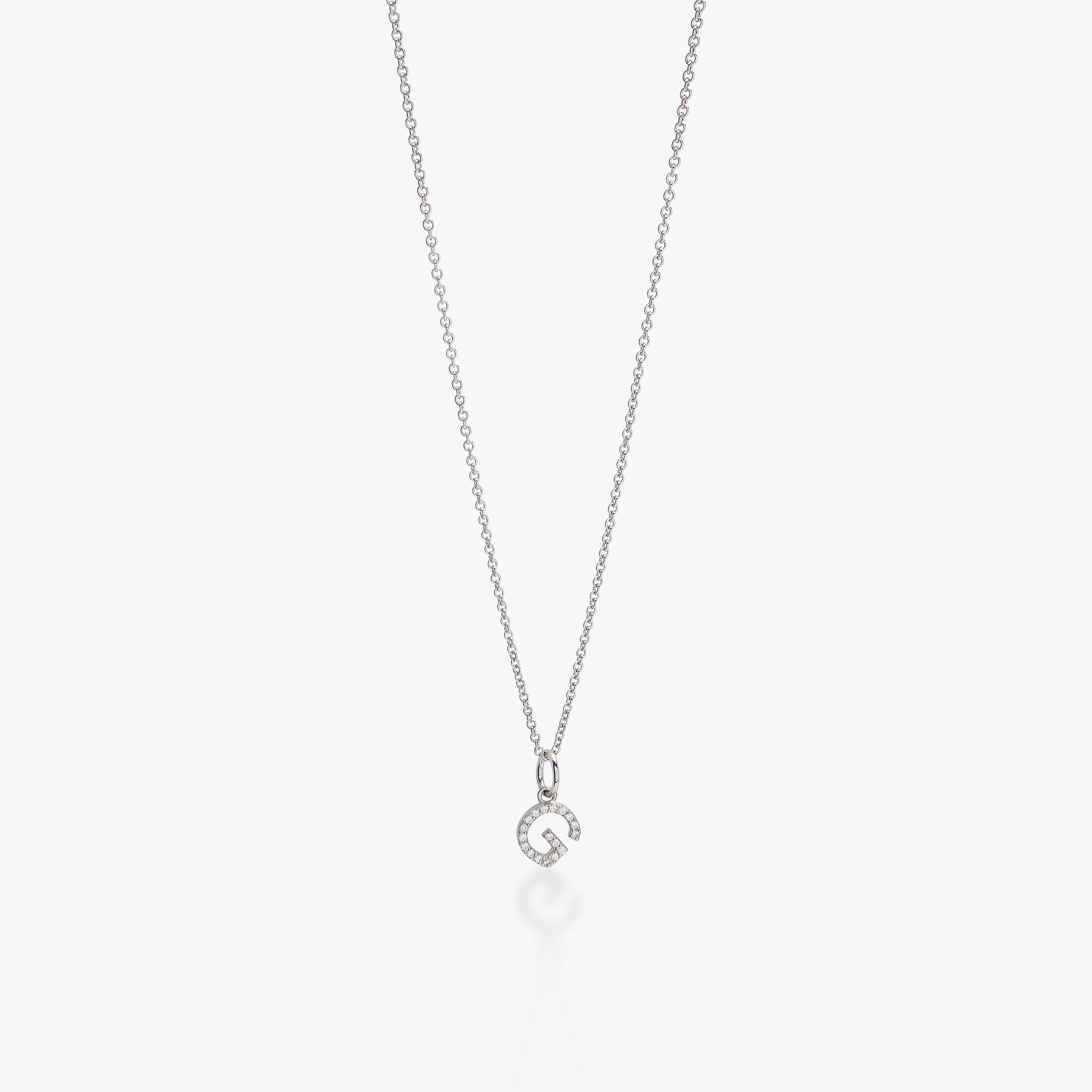 Mini Pavé Initial Charm Necklace