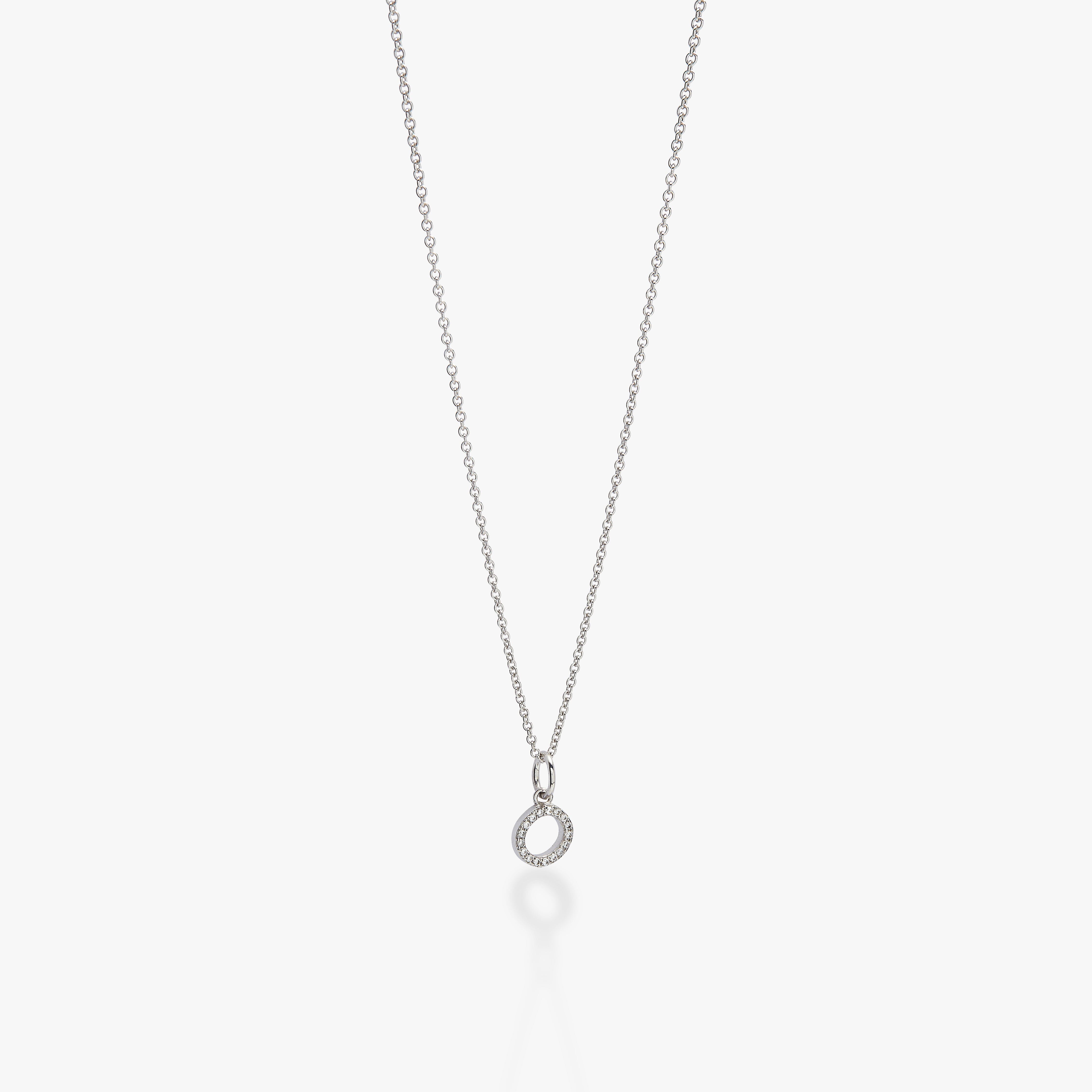 Mini Pavé Initial Charm Necklace