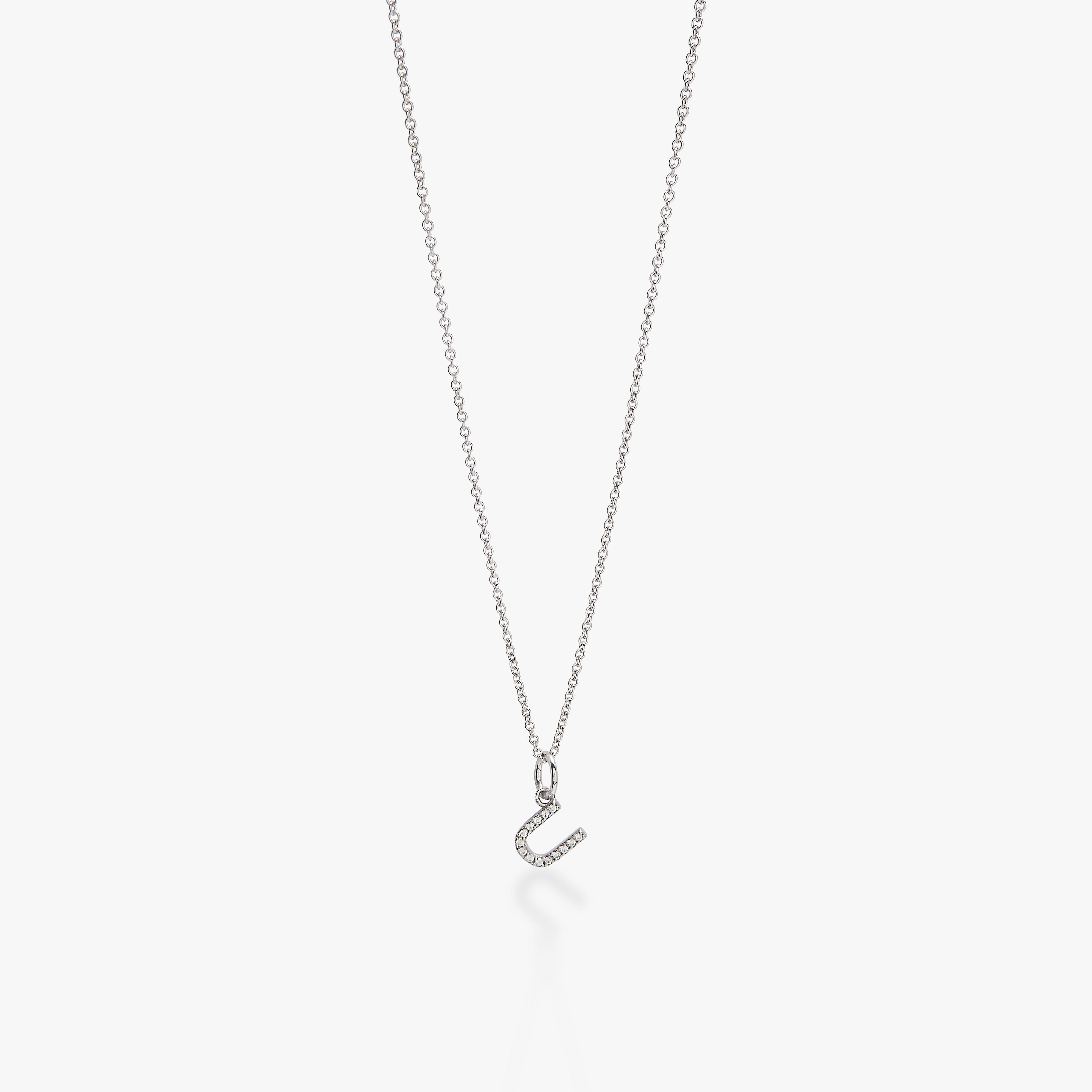 Mini Pavé Initial Charm Necklace